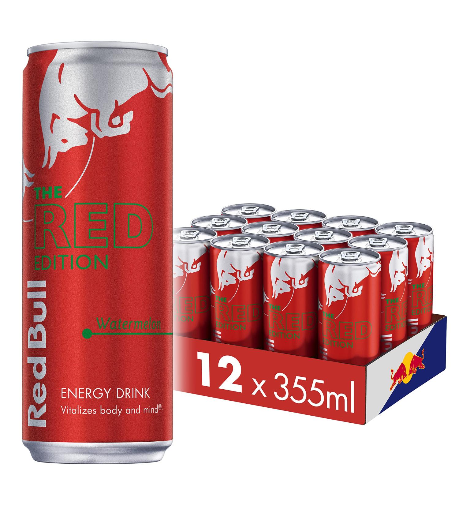 Red Bull Energy Drink Red Edition Watermelon. With Taurine B Vitamins & Caffeine. Flavoured Multipack 355 ml x12. - Buy Online on GoSupps.com