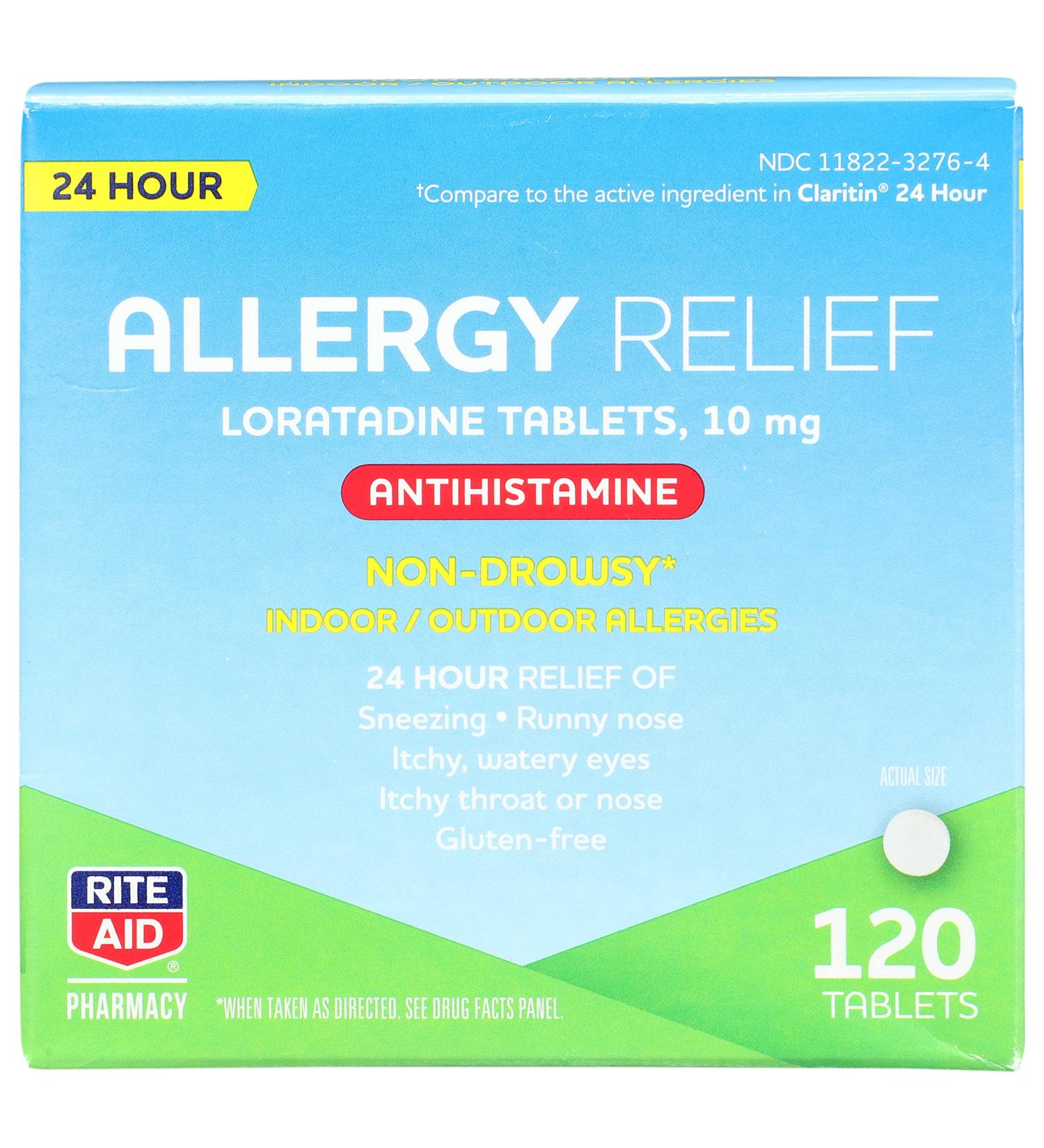 Rite Aid Pharmacy Loratadine Allergy Relief Tablets - 10mg 120 ct