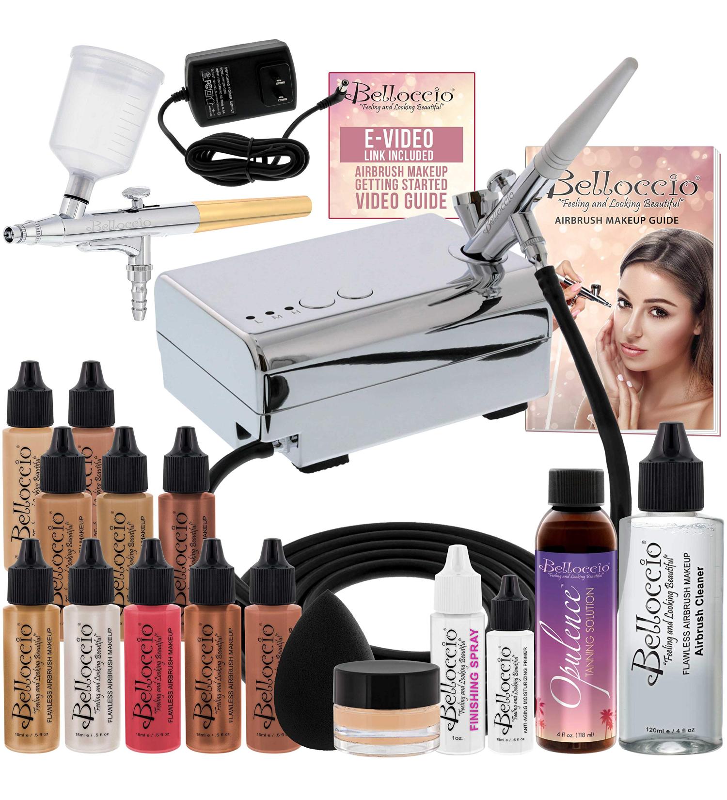 Belloccio Airbrush Makeup System with MEDIUM Foundation and Blush Set - Buy Online on GoSupps.com