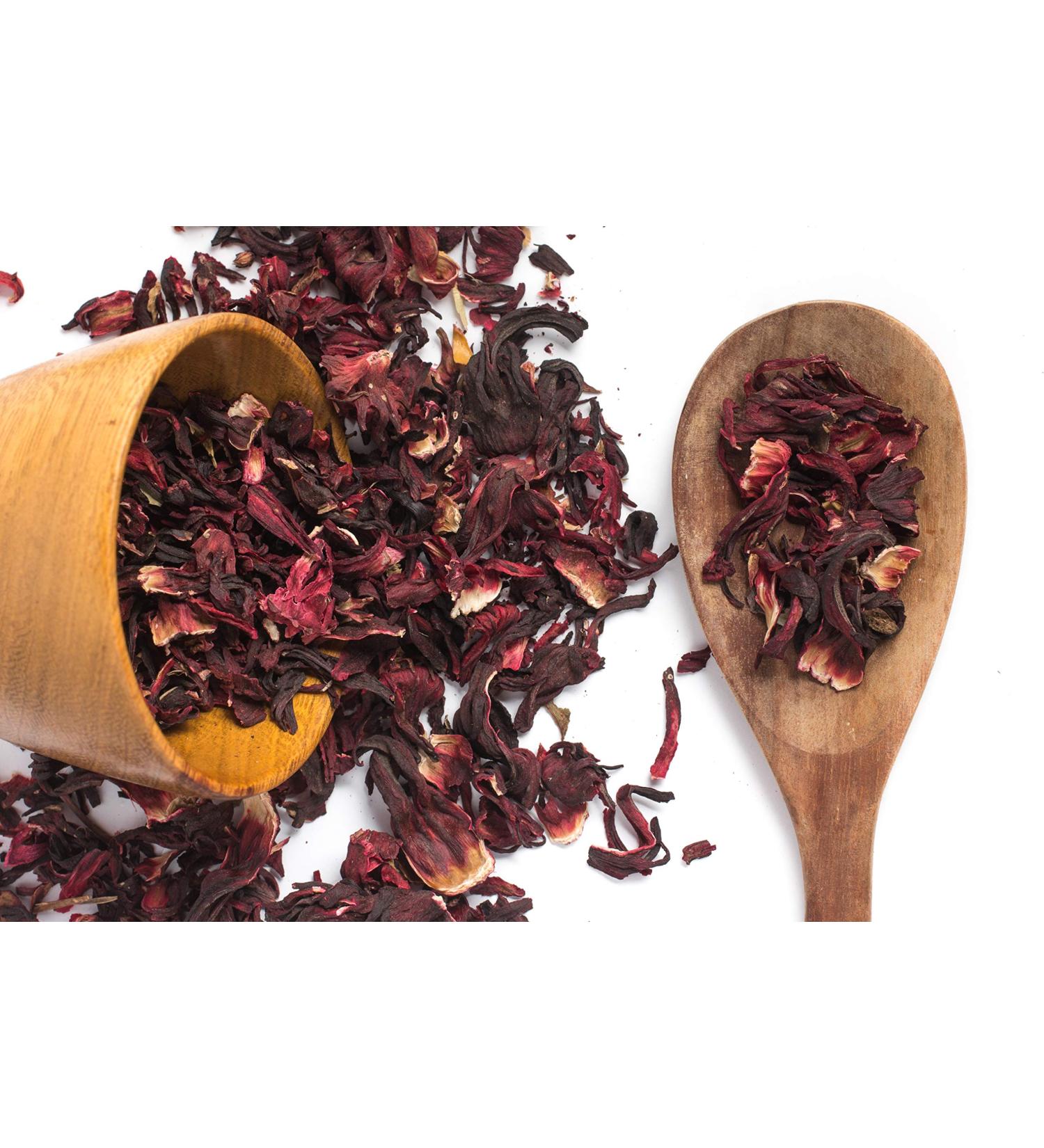 Hibiscus Flowers Tea - 100% Pure African Hibiscus Plant Loose Leaf for Premium Herbal Tea - 100g - Buy Online on GoSupps.com