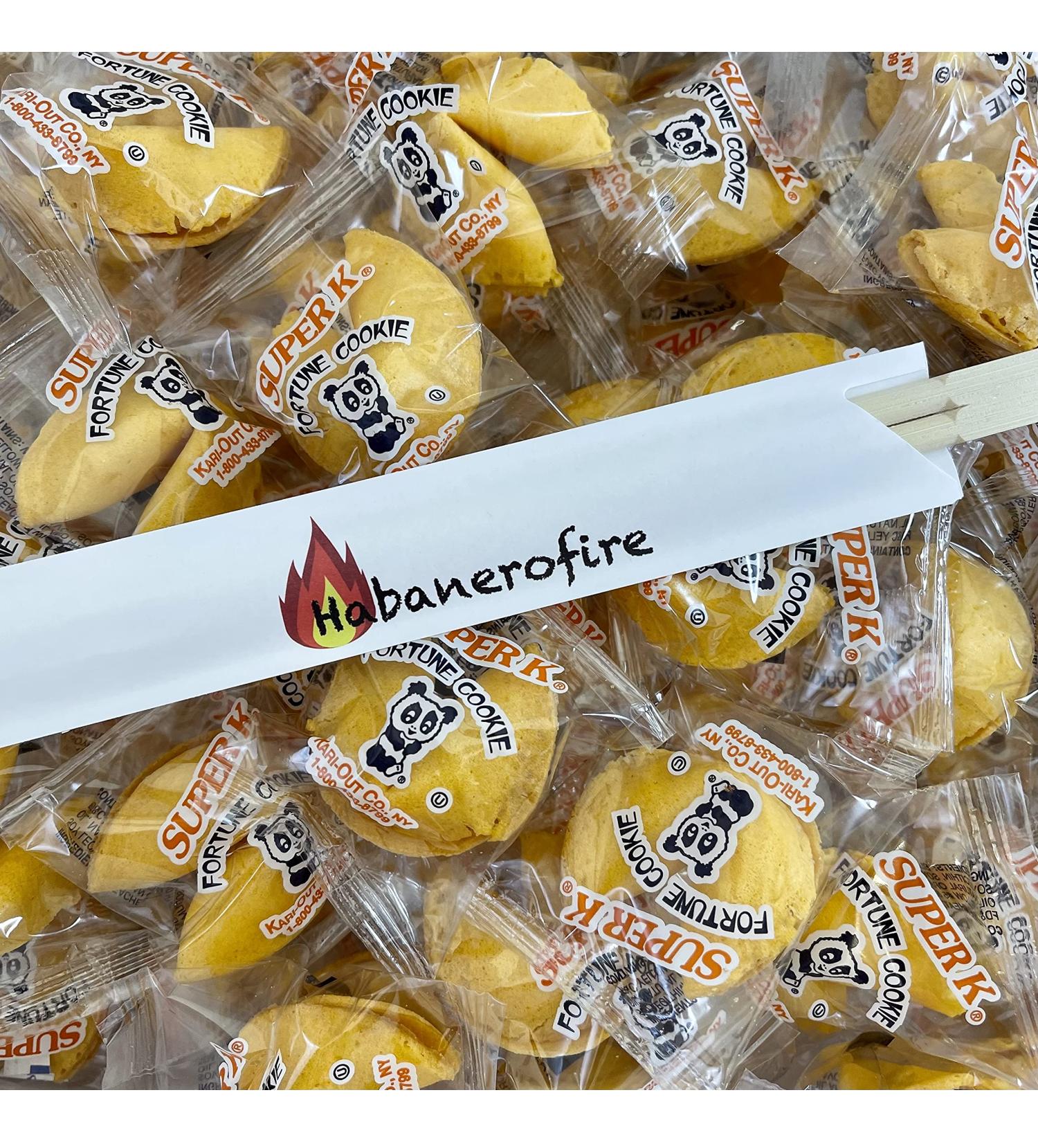 Habanerofire Fortune Cookies - 50 Individually Wrapped with Fun Fortunes, Lucky Numbers, Chinese Language & Chopsticks - Buy Online on GoSupps.com
