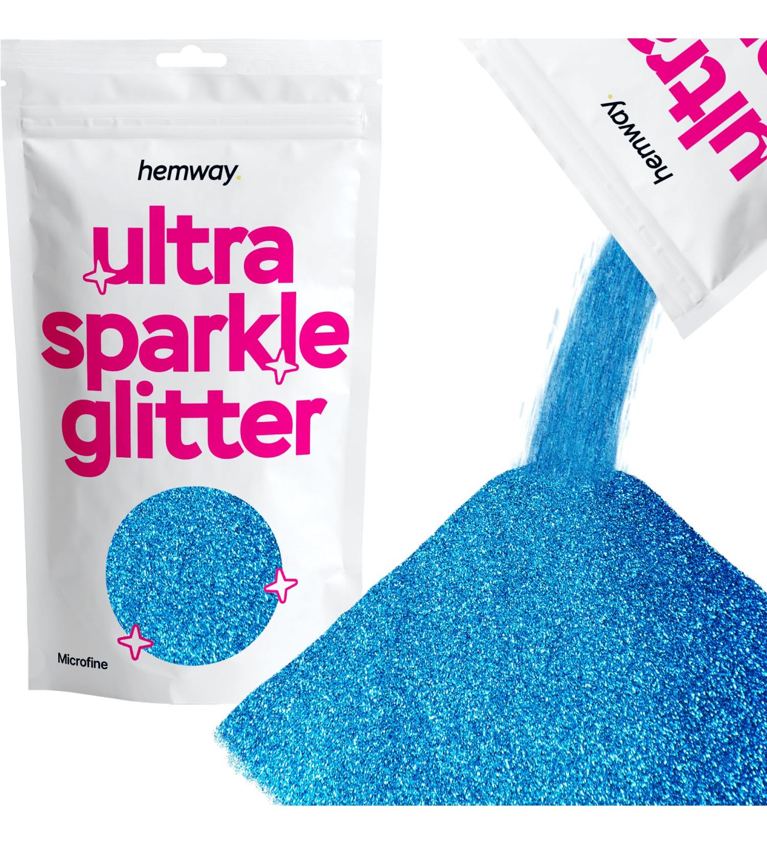 Hemway Ultra-Fine Glitter 100g | Ocean Blue Microfine 1/256 | Premium Craft Sparkle for DIY Projects - Buy Online on GoSupps.com