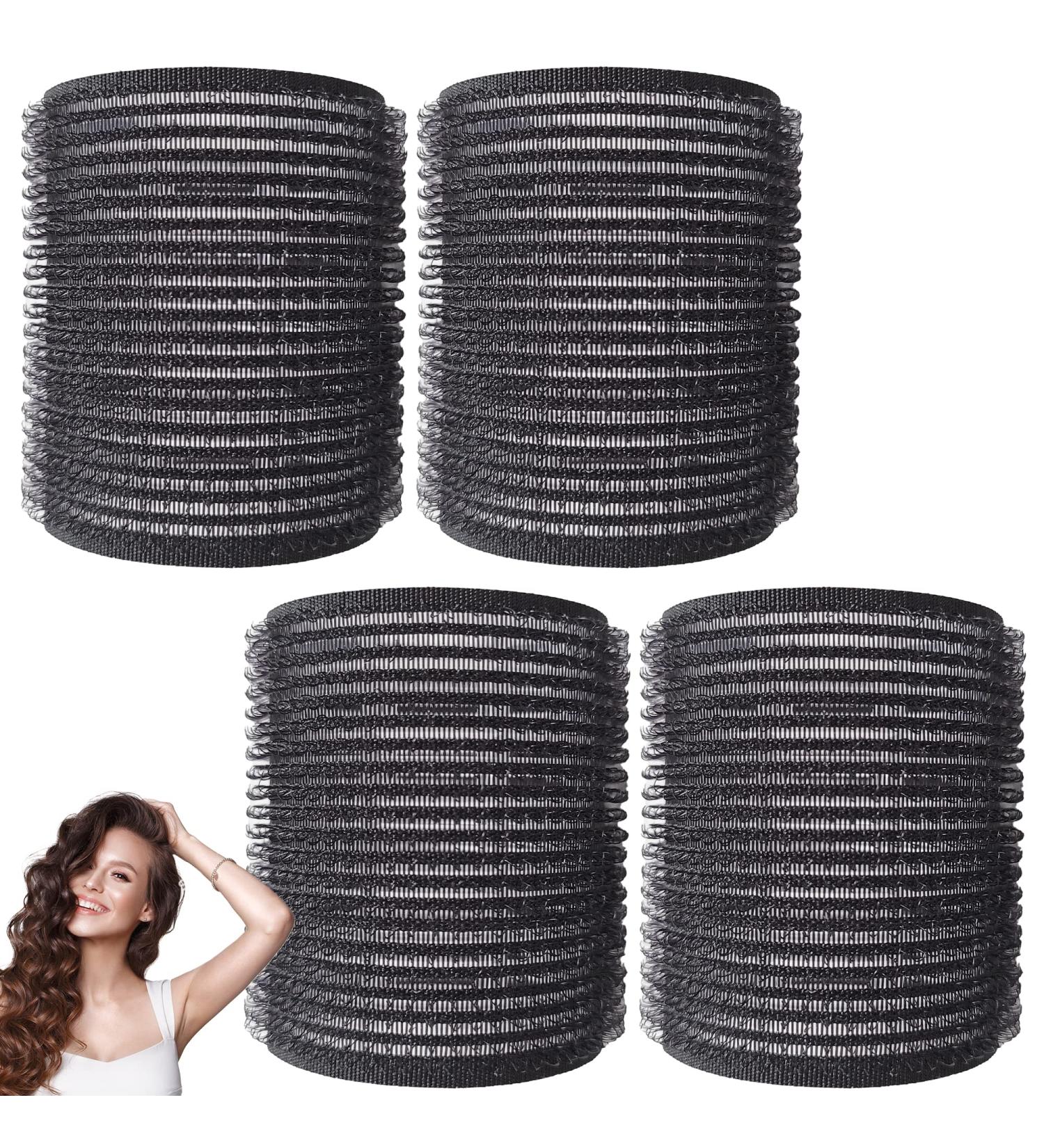 4pk Black Self-Holding Velcro Hair Rollers for Volume | Large Hairdressing Curlers for Long & Short Hair | Salon Quality Black Hair Rollers - Buy Online on GoSupps.com