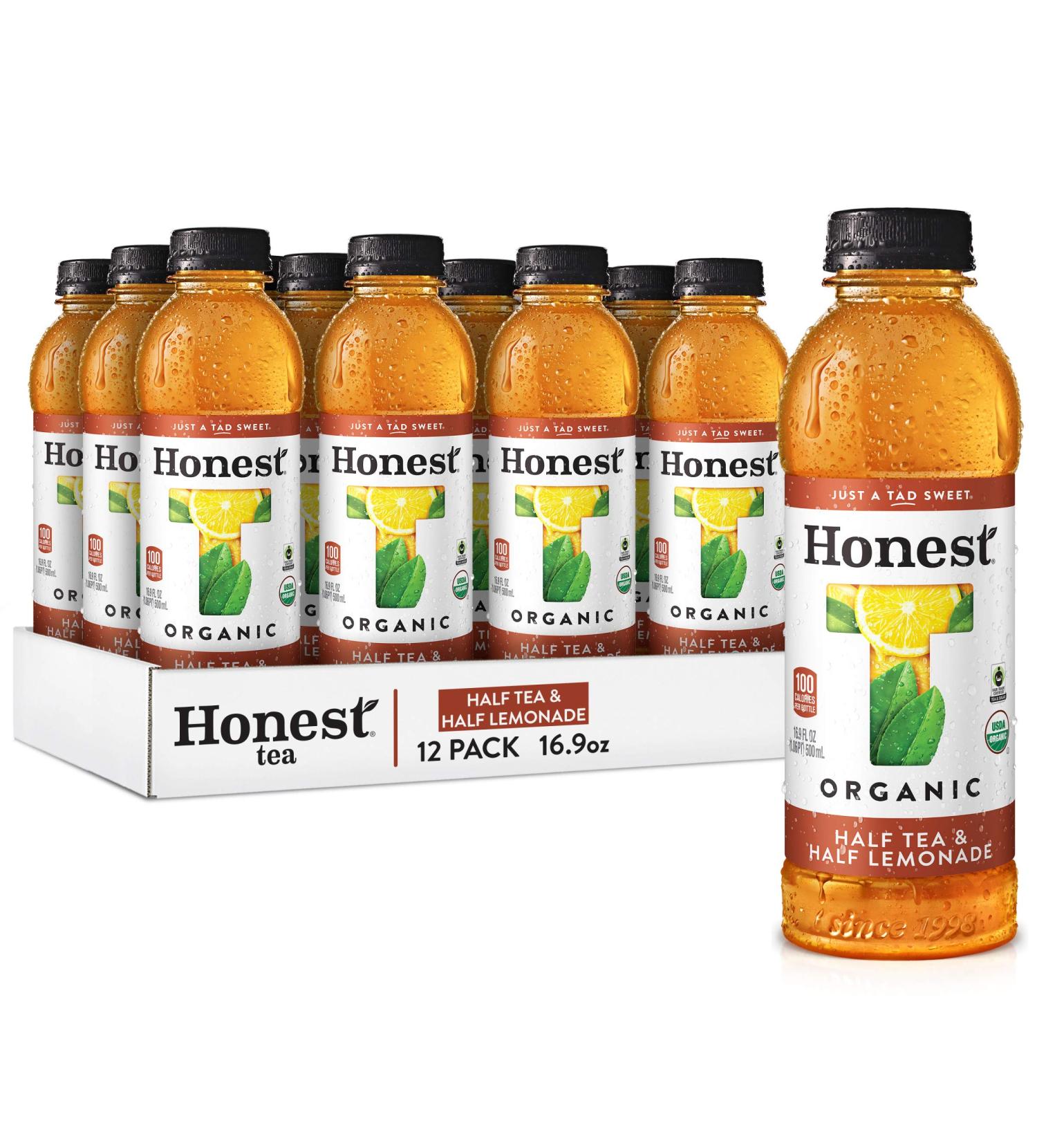 Honest Tea Organic Fair Trade Half Tea & Half Lemonade 16.9 Fl. Oz 12 Pack - Gluten Free - Buy Online on GoSupps.com