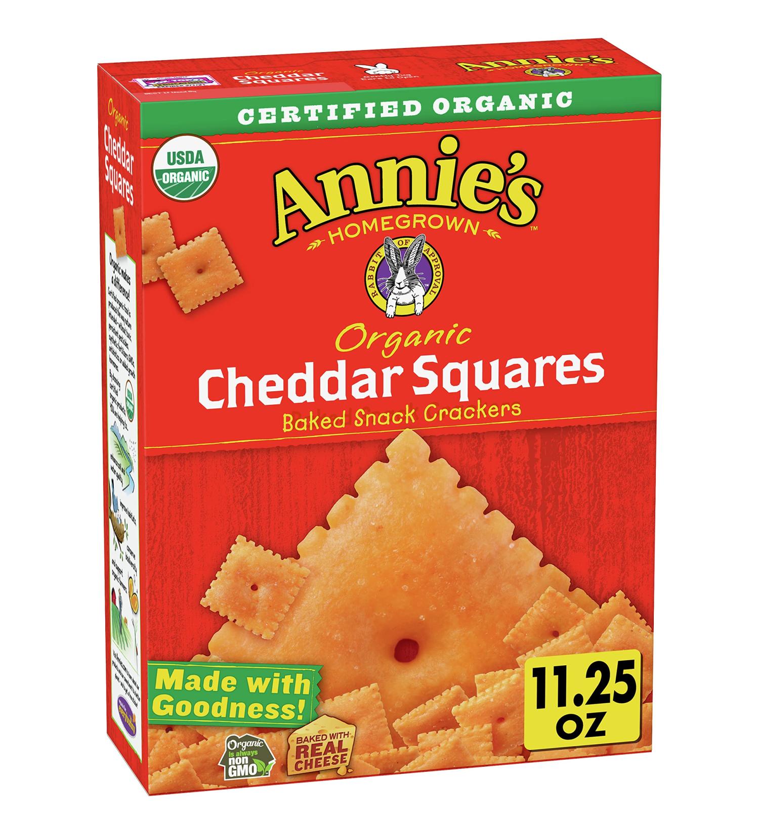 Annie's Organic Cheddar Squares - Baked Snack Crackers, 11.25 oz | Gluten-Free & Delicious - Buy Online on GoSupps.com