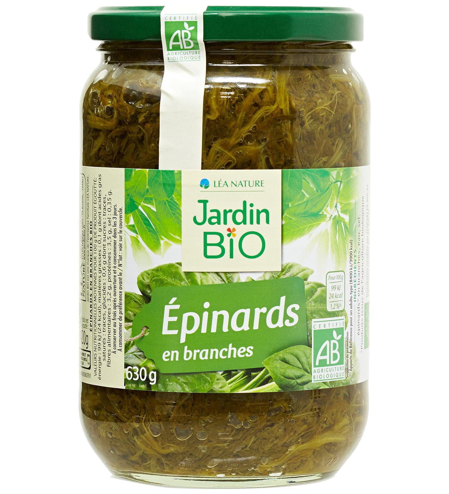 Jardin BiO tic - Spinach branches - organic - salty - AB certified - 630 g jar - Buy Online on GoSupps.com