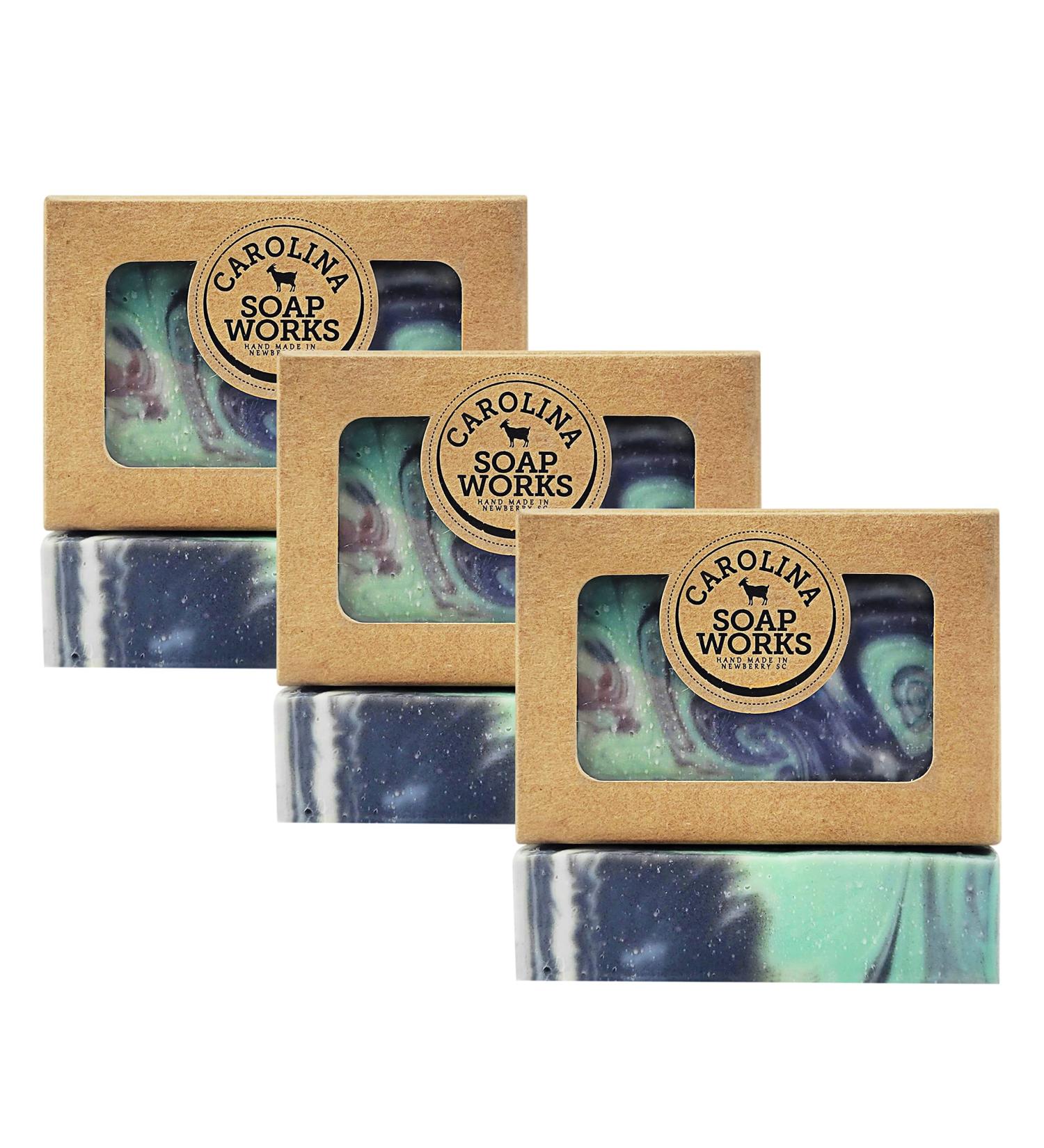 Carolina Soap Works Goat Milk Soap Bar Eucalyptus Spearmint (3 Pack) - Organic, Handmade, All-Natural Soap for Psoriasis, Eczema, Sensitive Skin - Made in USA - Buy Online on GoSupps.com