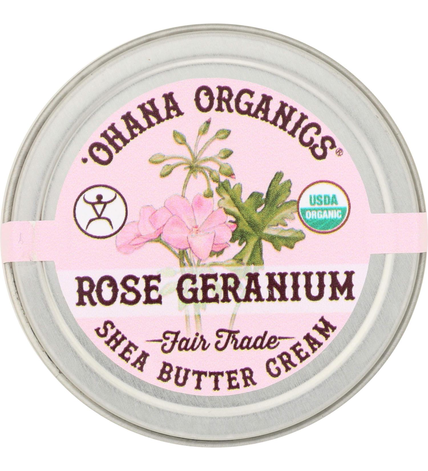 Buy Ohana Organics Fair Trade Shea Butter Cream with Rose Geranium - 1 oz | Organic Skincare - International Shipping - Buy Online on GoSupps.com