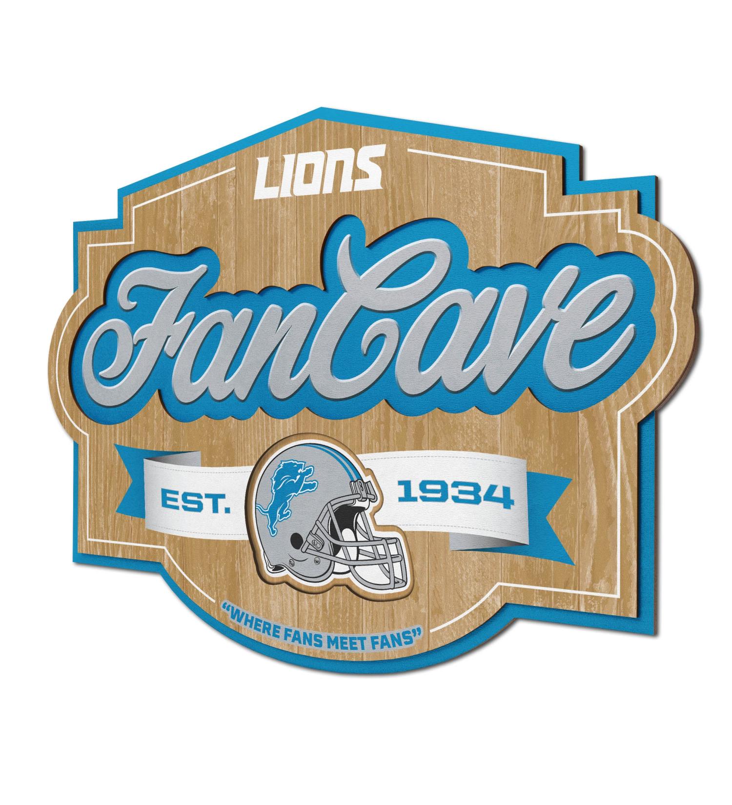 YouTheFan NFL Detroit Lions Fan Cave Sign - Perfect Decor for Lions Fans | Shop Internationally - Buy Online on GoSupps.com