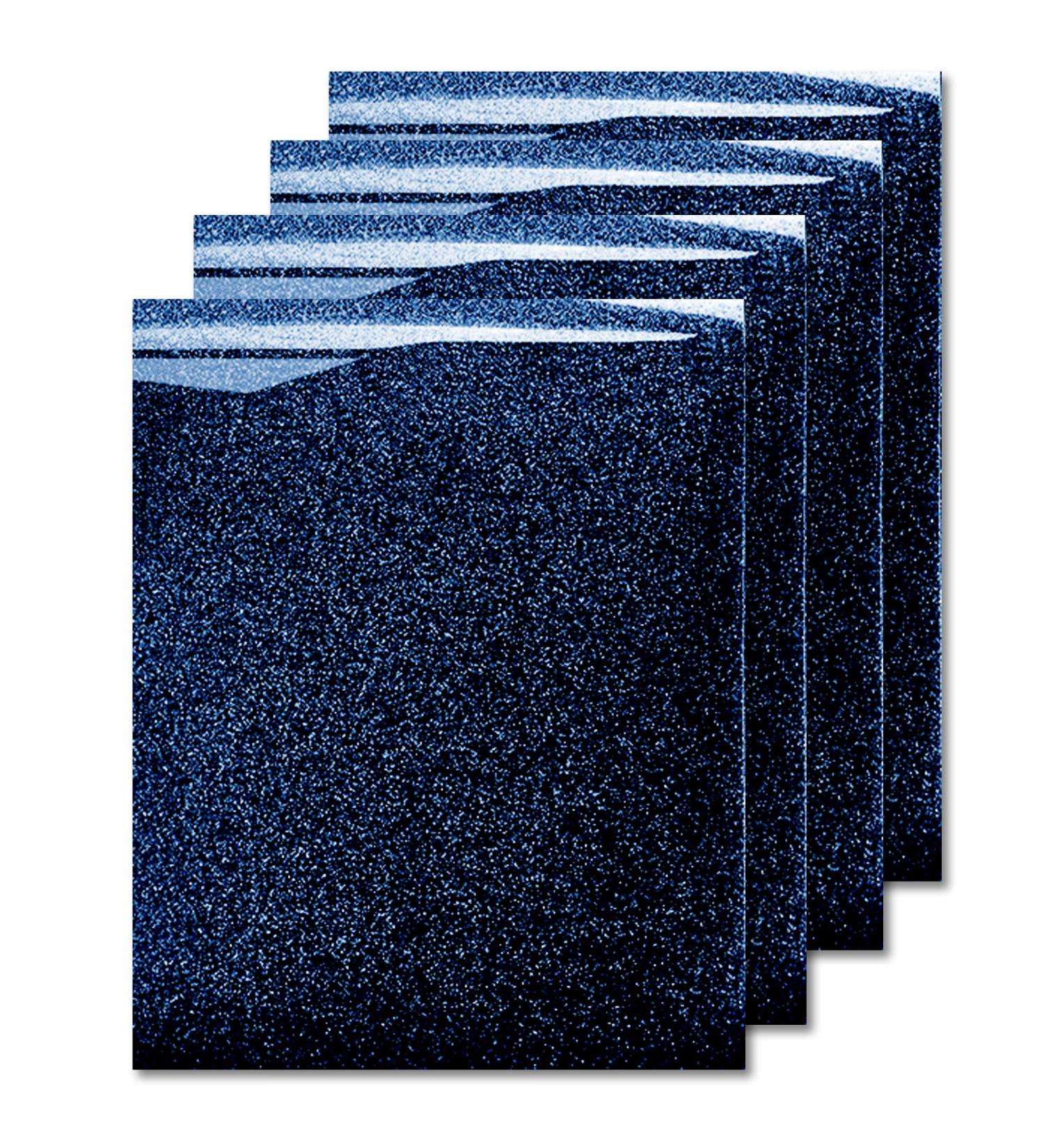 MiPremium Navy Blue Glitter Heat Transfer Vinyl - Pack of 4 Sheets | Easy Iron On for T-Shirts & Garments - Buy Online on GoSupps.com