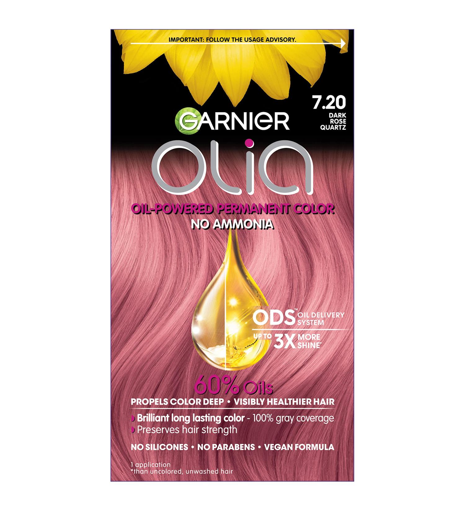 Garnier Olia Dark Rose Quartz Hair Color Dye - Ammonia-Free Permanent Hair Color (2 Count) - Buy Online on GoSupps.com