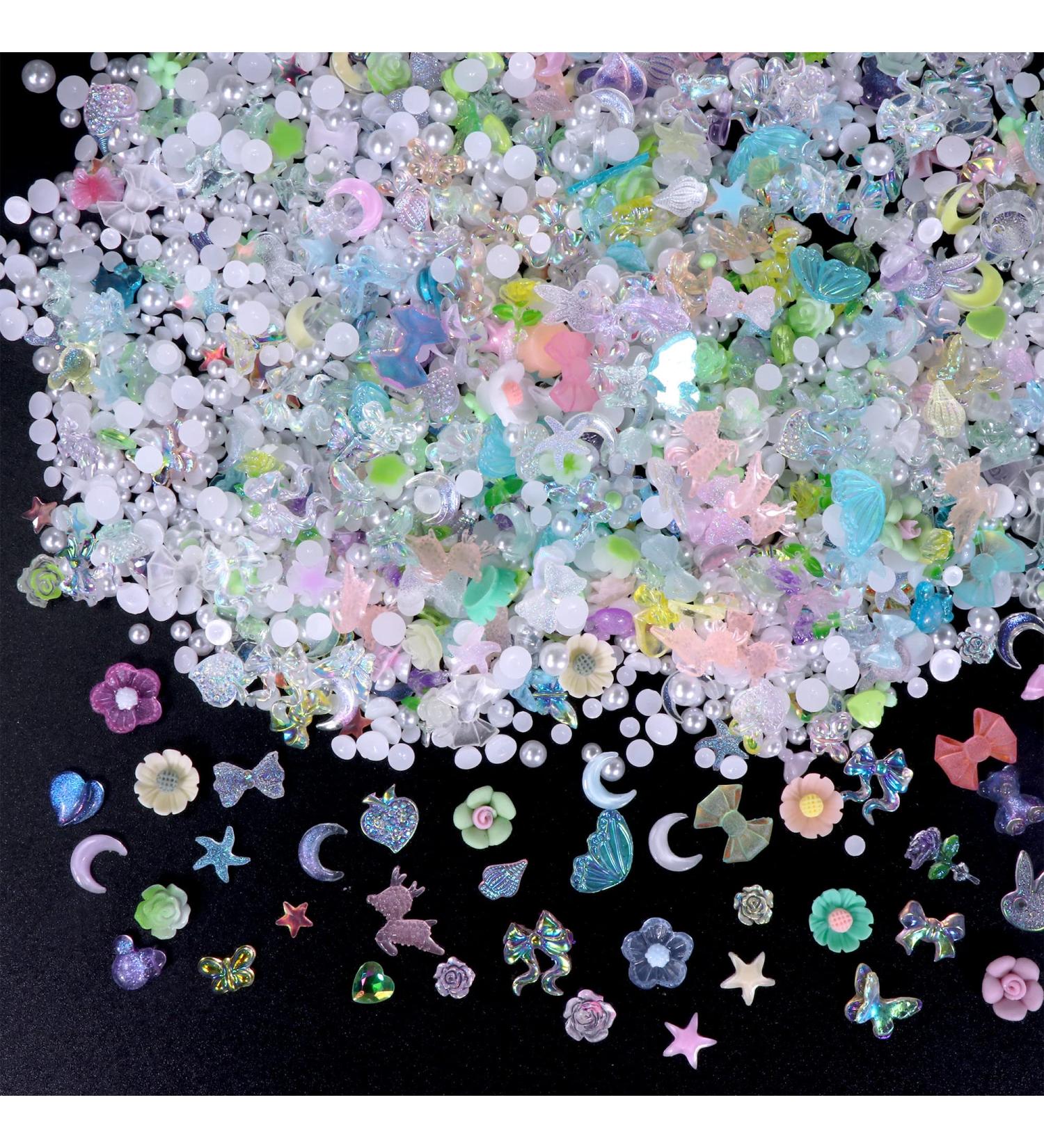 500Pcs Green Nail Charms - Mixed Shapes 3D Acrylic Charms for Nails Design - DIY Nail Art Decoration and Jewelry Accessories - Buy Online on GoSupps.com