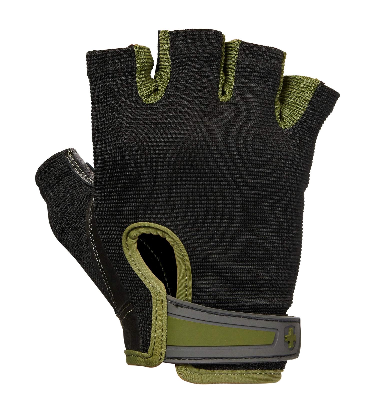 Men's Large Green Workout Weightlifting Gloves - Leather Palm, StretchBack Mesh - Buy Online on GoSupps.com