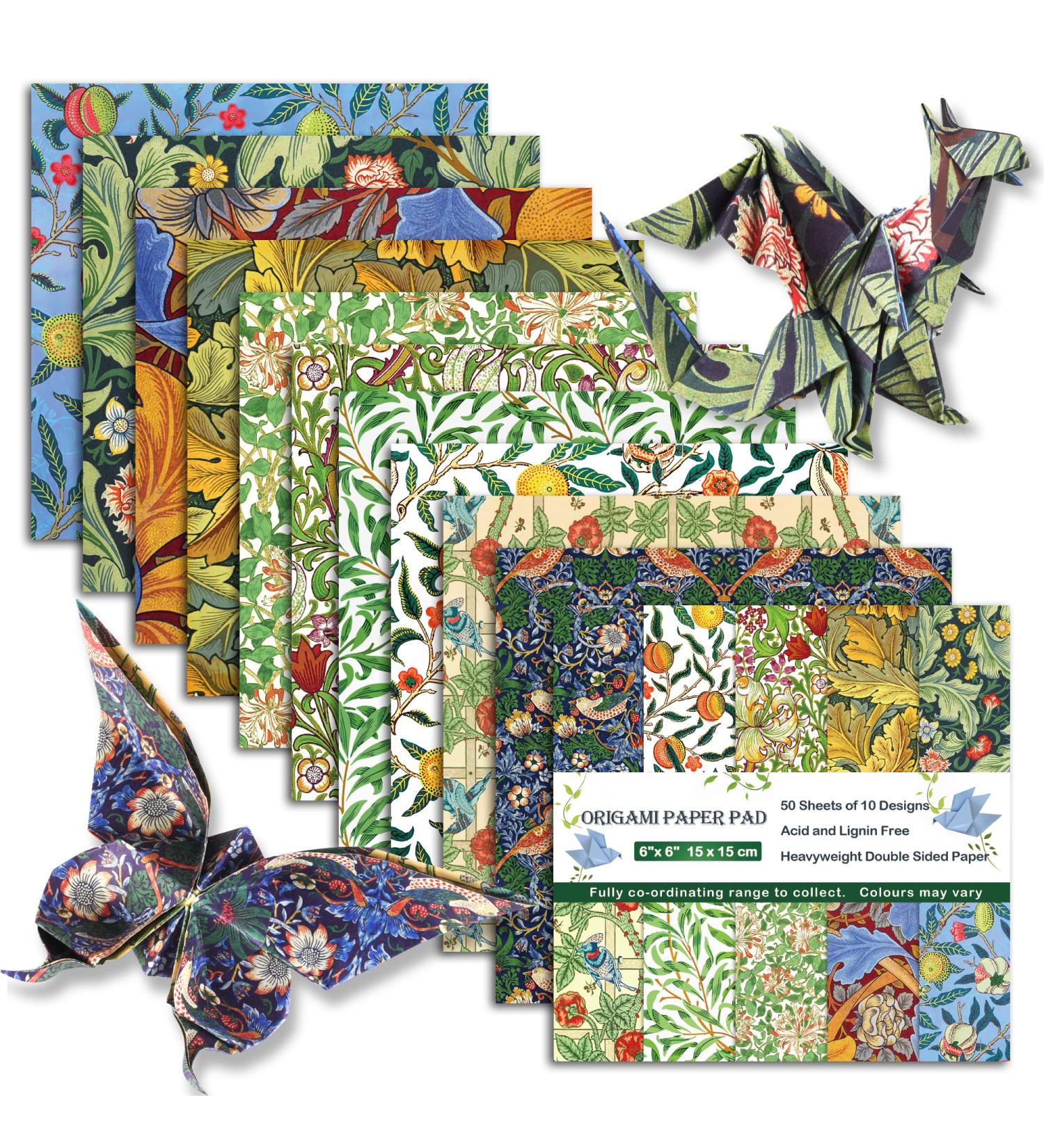 Origami Paper 6x6 Double Sided 50 Sheets - 10 Colors Japanese Chiyo Square Craft Kit - Buy Online on GoSupps.com