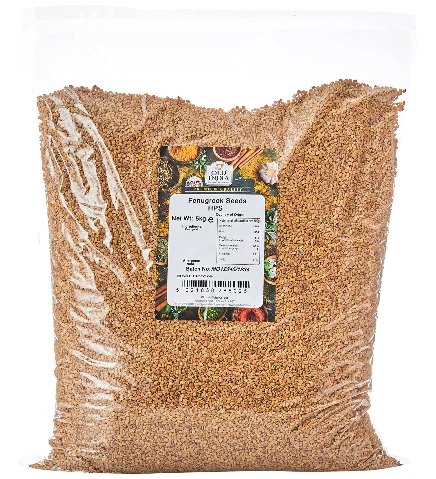 Old India Fenugreek Seeds HPS 5kg - Premium Quality 5 kg Pack - Organic Fenugreek Seeds - Buy Online on GoSupps.com