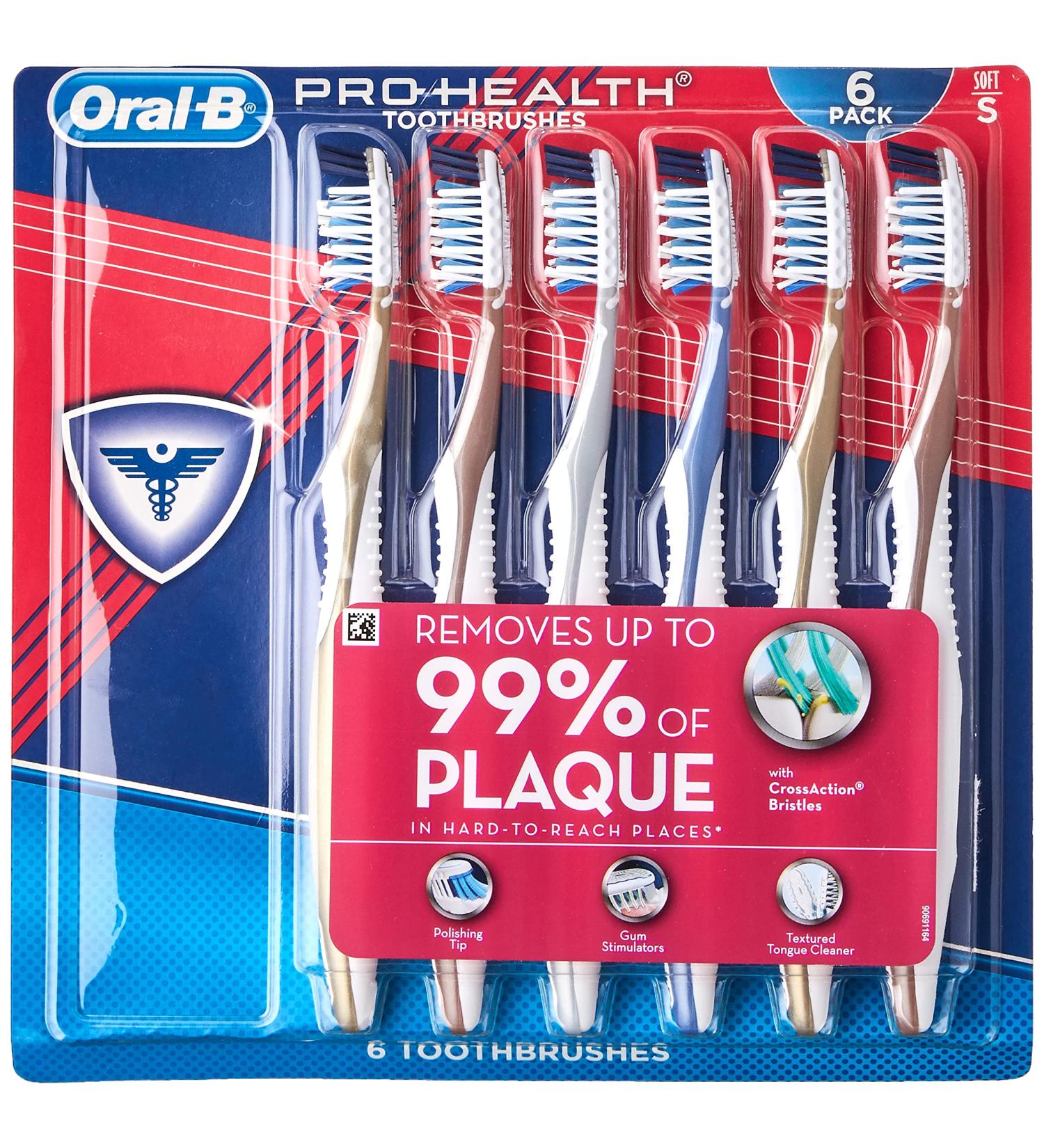 Oral-B Pro Health All-In-One Soft Toothbrushes - 6 Count for Superior Dental Care - Buy Online on GoSupps.com