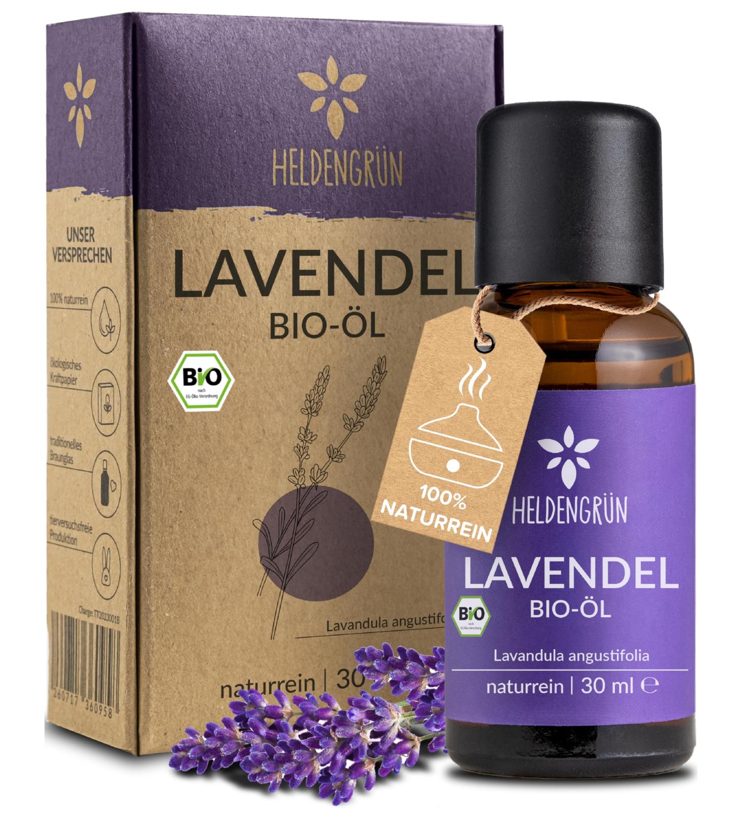 Heldengr n Organic Lavender Oil - 100% Natural Essential Oil for Aromatherapy - Lavandula Angustifolia - 30ml Fragrance Oil - Buy Online on GoSupps.com