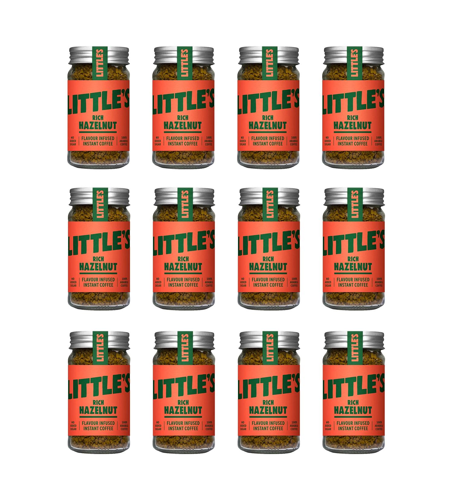 Little's Rich Hazelnut Brewed Instant Coffee, 50g (Pack of 12)
