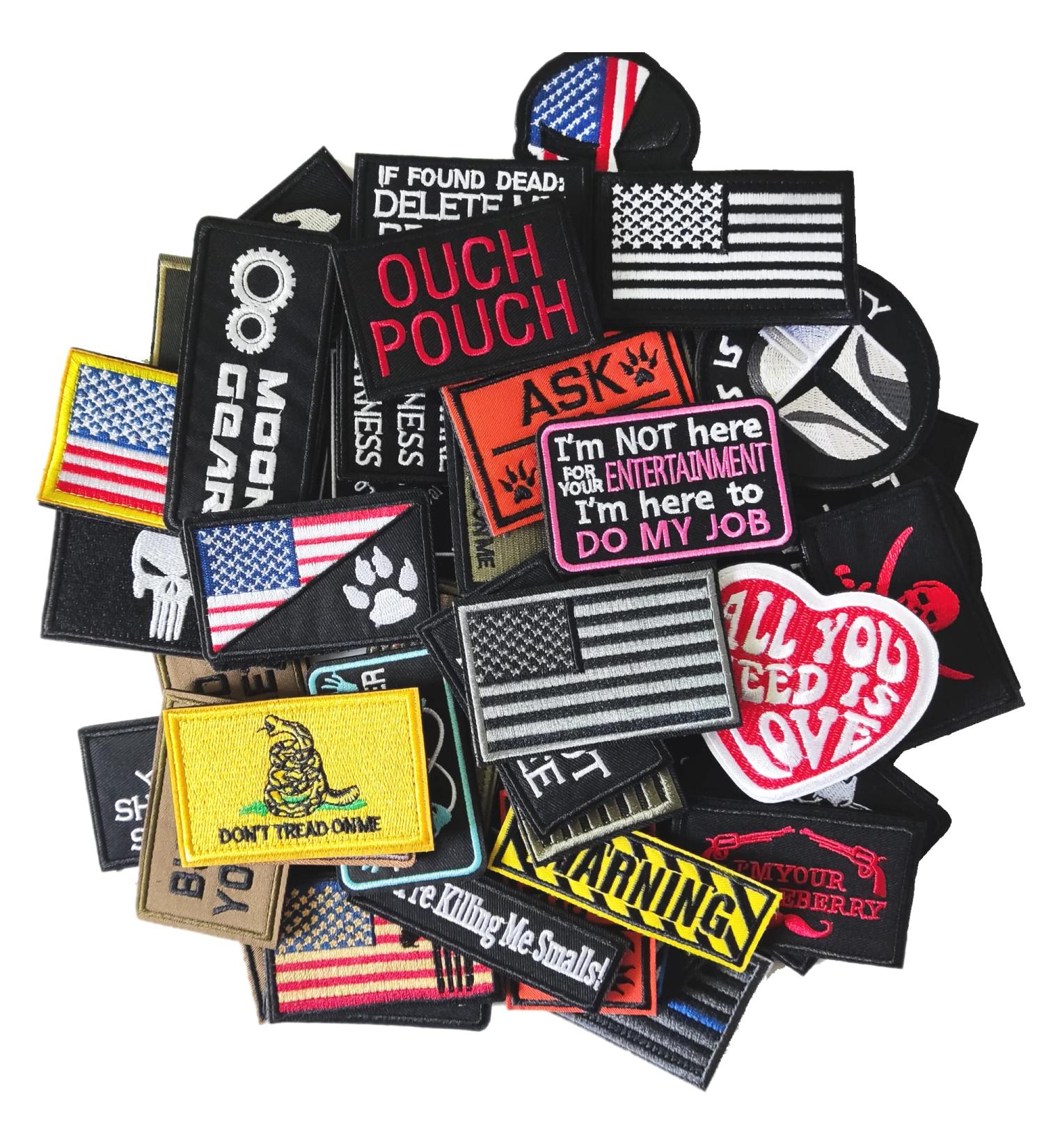 Harsgs 20-Piece Random Tactical Morale Patch Bundle - Full Embroidery Loop and Hook Patches Set for Caps, Bags, Backpacks, Vest - Ideal for Military Uniforms & Tactical Gear - 20PCS Random Pack - Buy Online on GoSupps.com