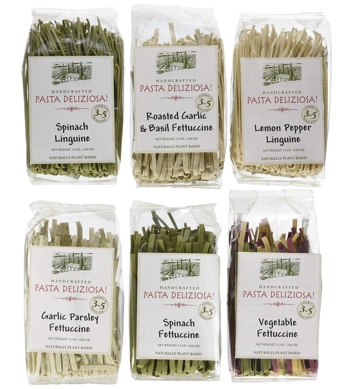 Pasta Deliziosa Handcrafted Variety Pack - 12oz (Pack of 6) - All Flavors Selection - Buy Online on GoSupps.com