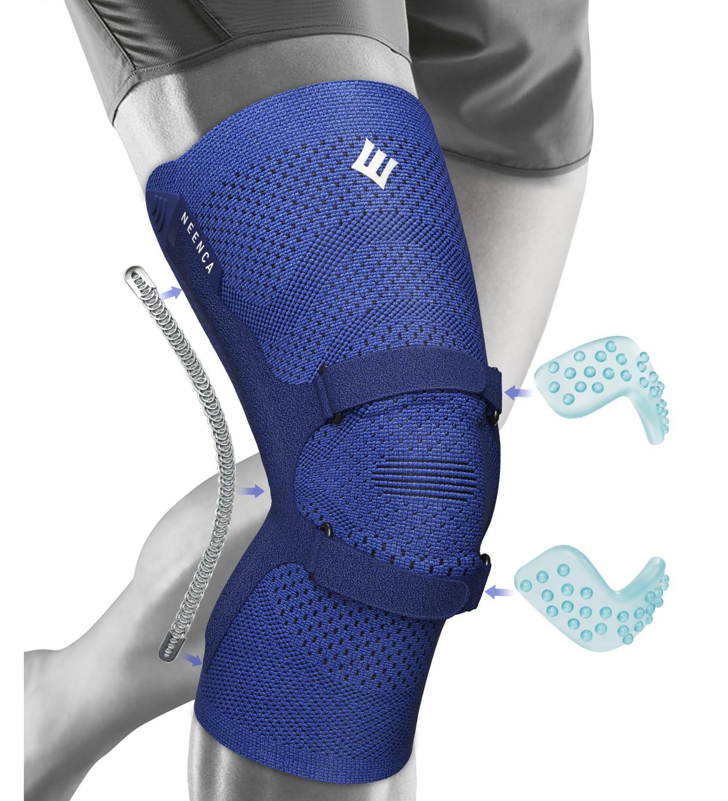 NEENCA Knee Brace for Pain Relief | Compression Support for Meniscus Tear ACL PCL Arthritis | Gel Pads & Stabilizers | Medium Navy Blue - Buy Online on GoSupps.com