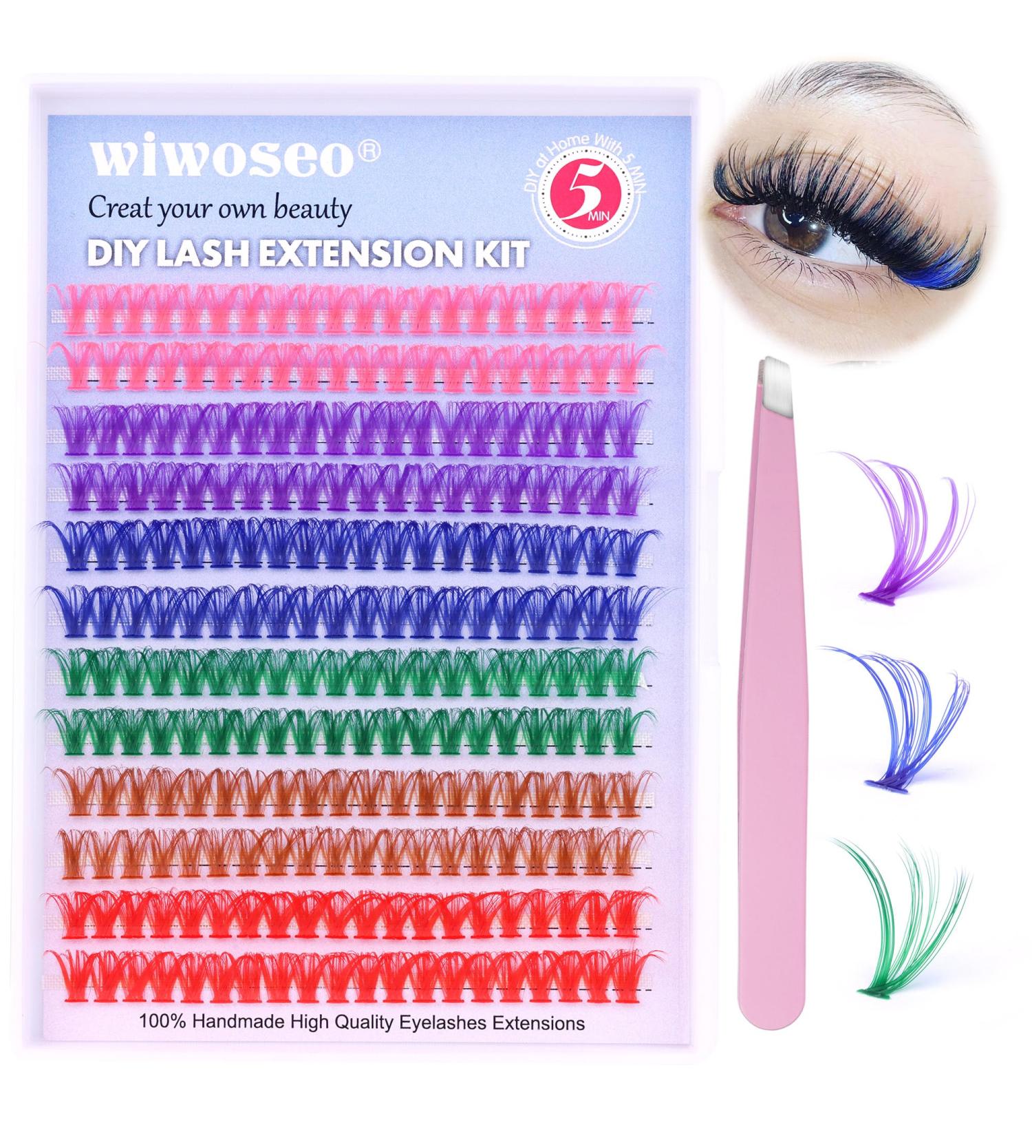 Colored Lash Clusters - DIY Volume Extensions | DD Curl 15MM | Wiwoseo - Buy Online on GoSupps.com