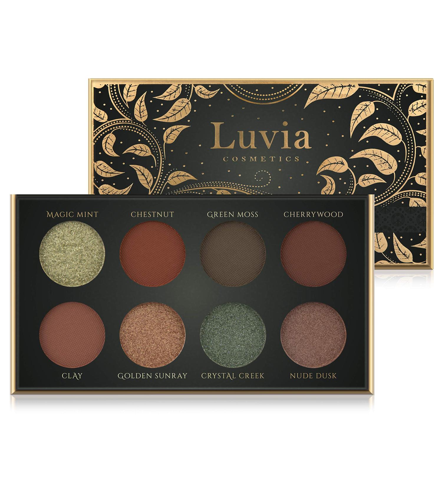 Shop Luvia Vegan Hidden Forest Eyeshadow Palette - Matt & Glitter - Sustainable Microplastic-Free Cosmetics - Buy Online on GoSupps.com