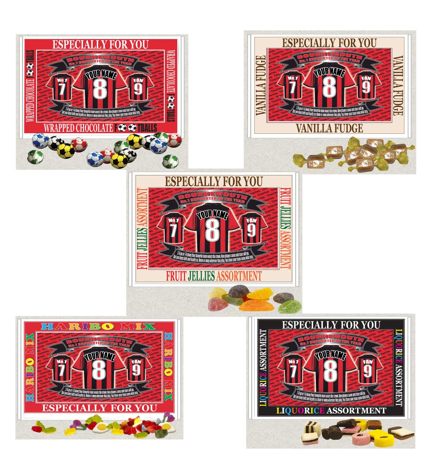 Bournemouth Personalised Football Shirt Gift Boxed Sweets - Buy Online on GoSupps.com