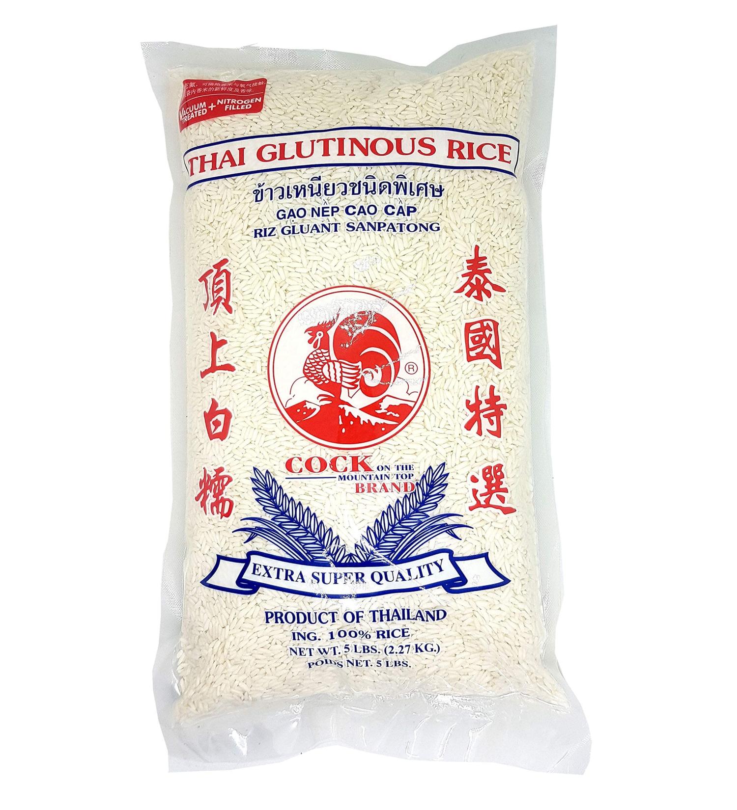 Sanpatong Glutinous Sticky Rice 5 lbs - Premium Quality from Thailand | Cock Brand - Buy Online on GoSupps.com