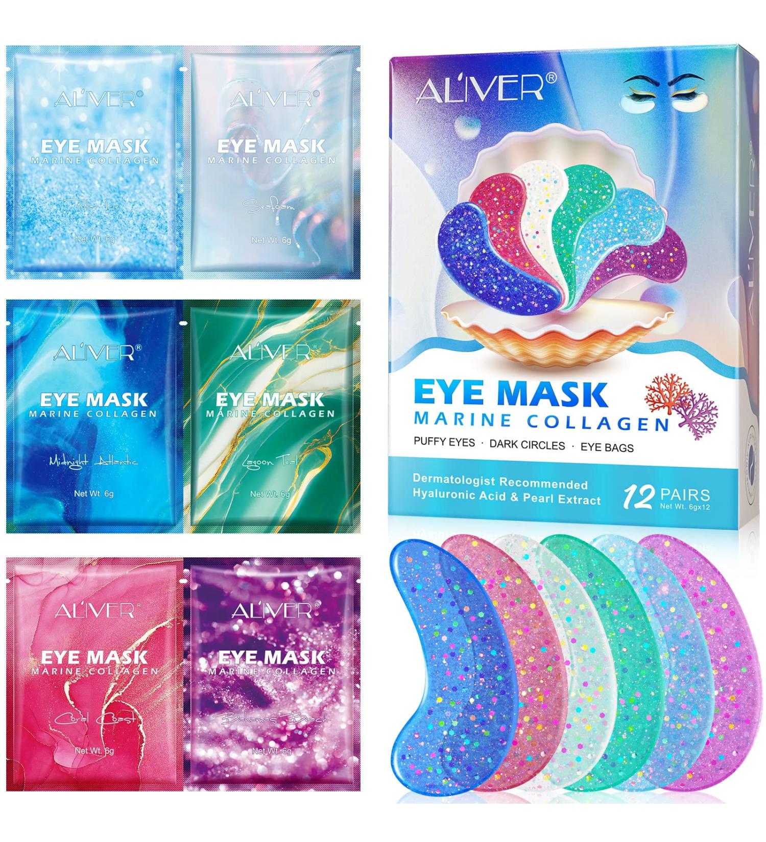 NUEDESFXO Eye Gels with Marine Collagen & Hyaluronic Acid - Under Eye Patches for Puffy Eyes, Dark Circles, and Wrinkles - 12 Pcs - Buy Online on GoSupps.com