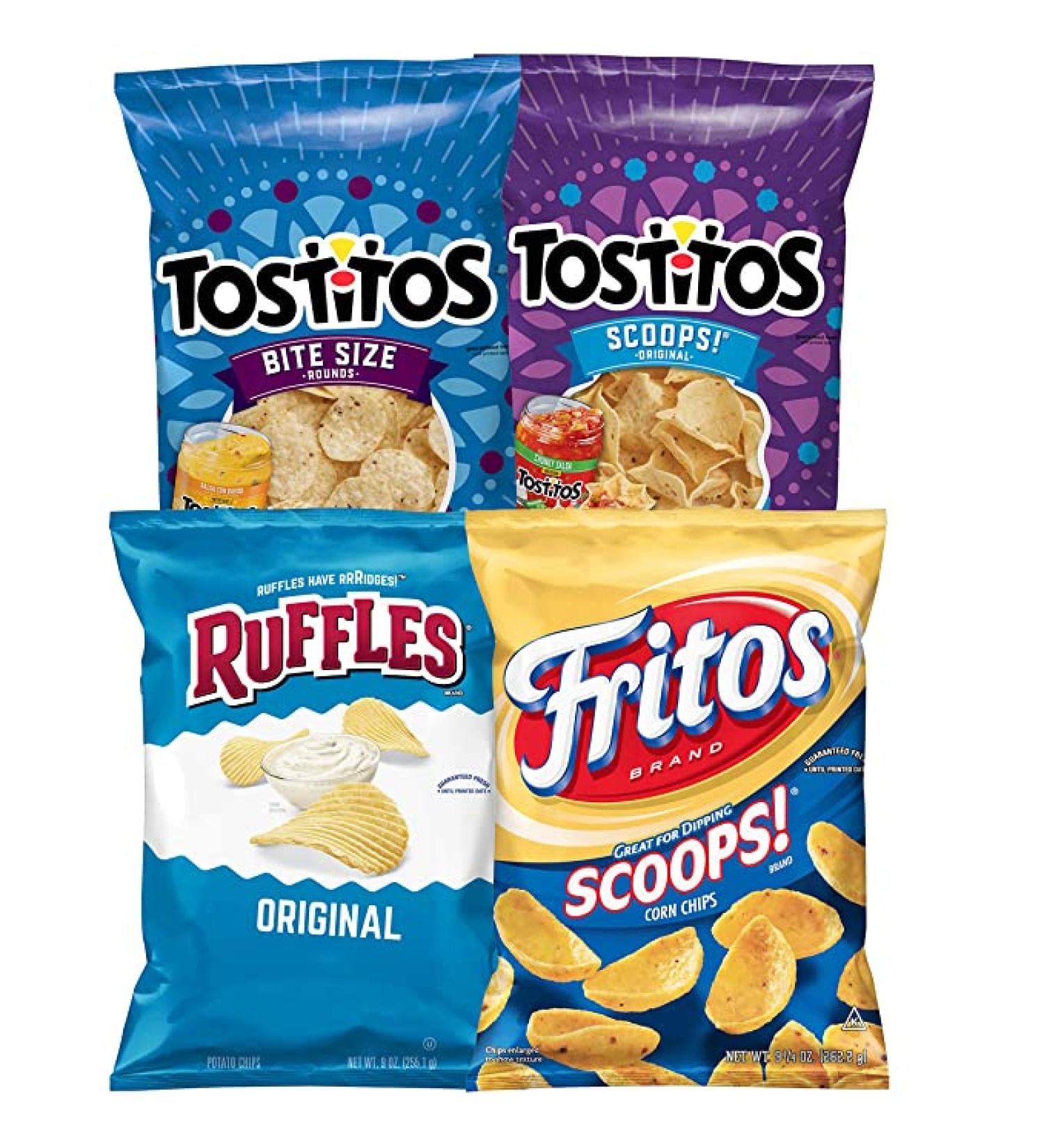 Frito-Lay Good for Variety Pack: Tostitos Scoops  Ruffles & Fritos - 4 Count Big Bag - Buy Online on GoSupps.com