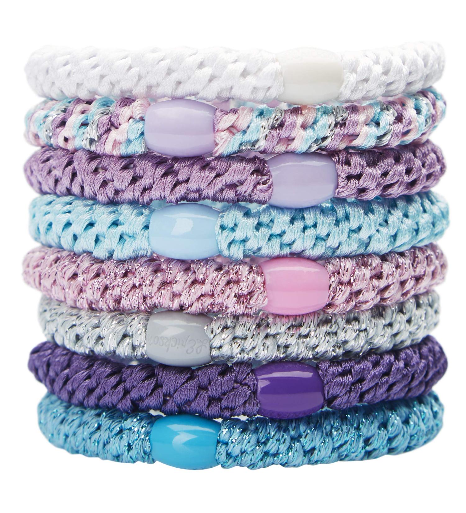 L. Erickson Grab & Go Ponytail Holders in Purple Daze - Set of 8 | Secure & Gentle Hold - Buy Online on GoSupps.com