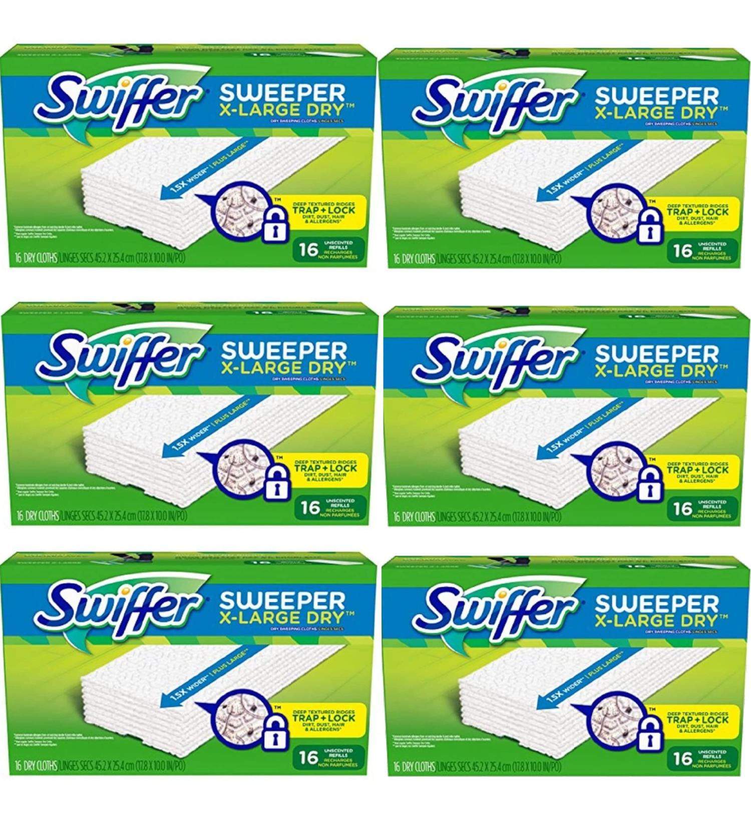 Sweeper XL Dry Sweeping Pad Refills - Unscented 16 Count (Pack of 6) - Buy Online on GoSupps.com