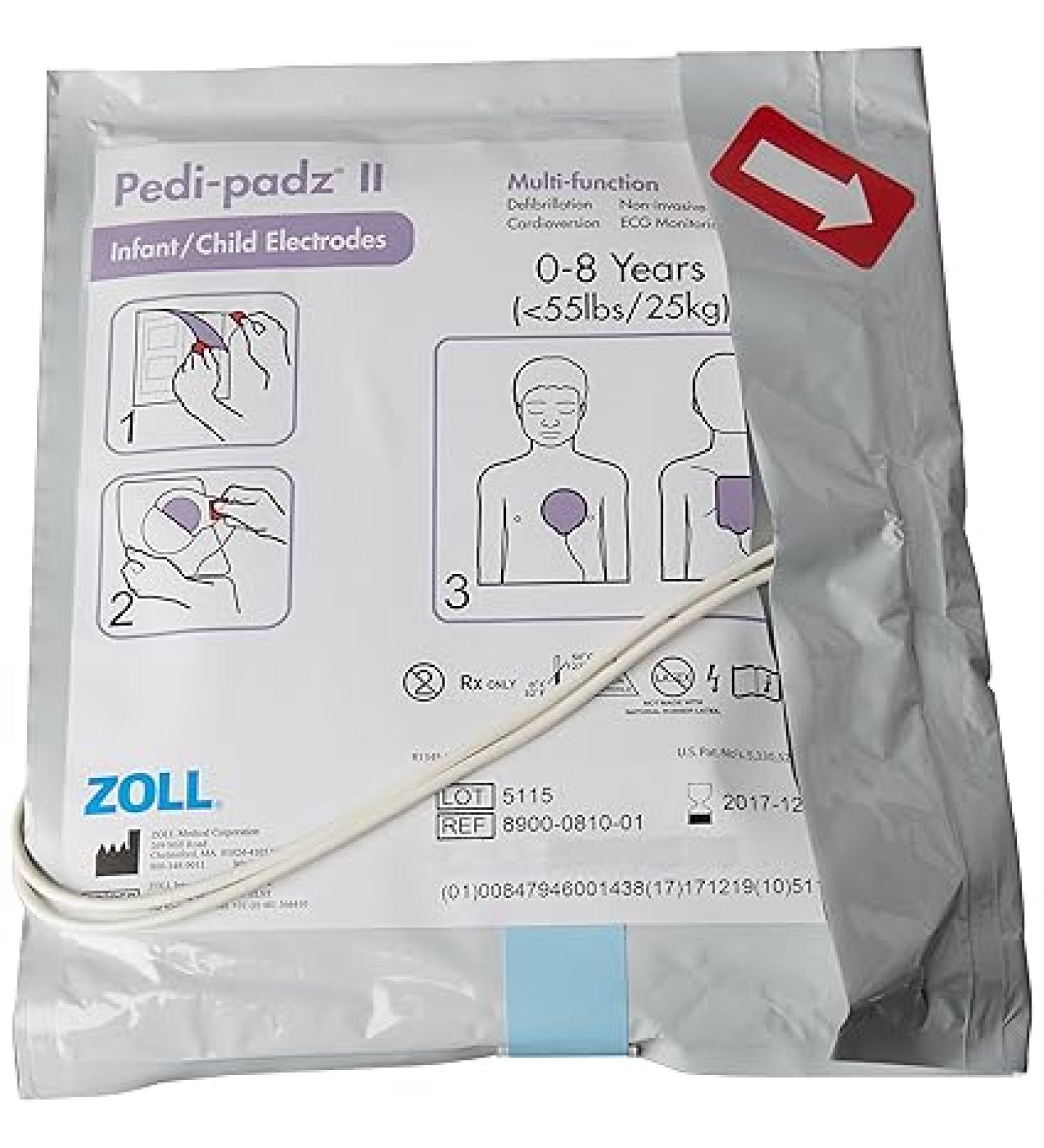 Zoll 8900-0810-01 Pedi-Padz II Infant or Child Defibrillation Electrode - Buy Online on GoSupps.com