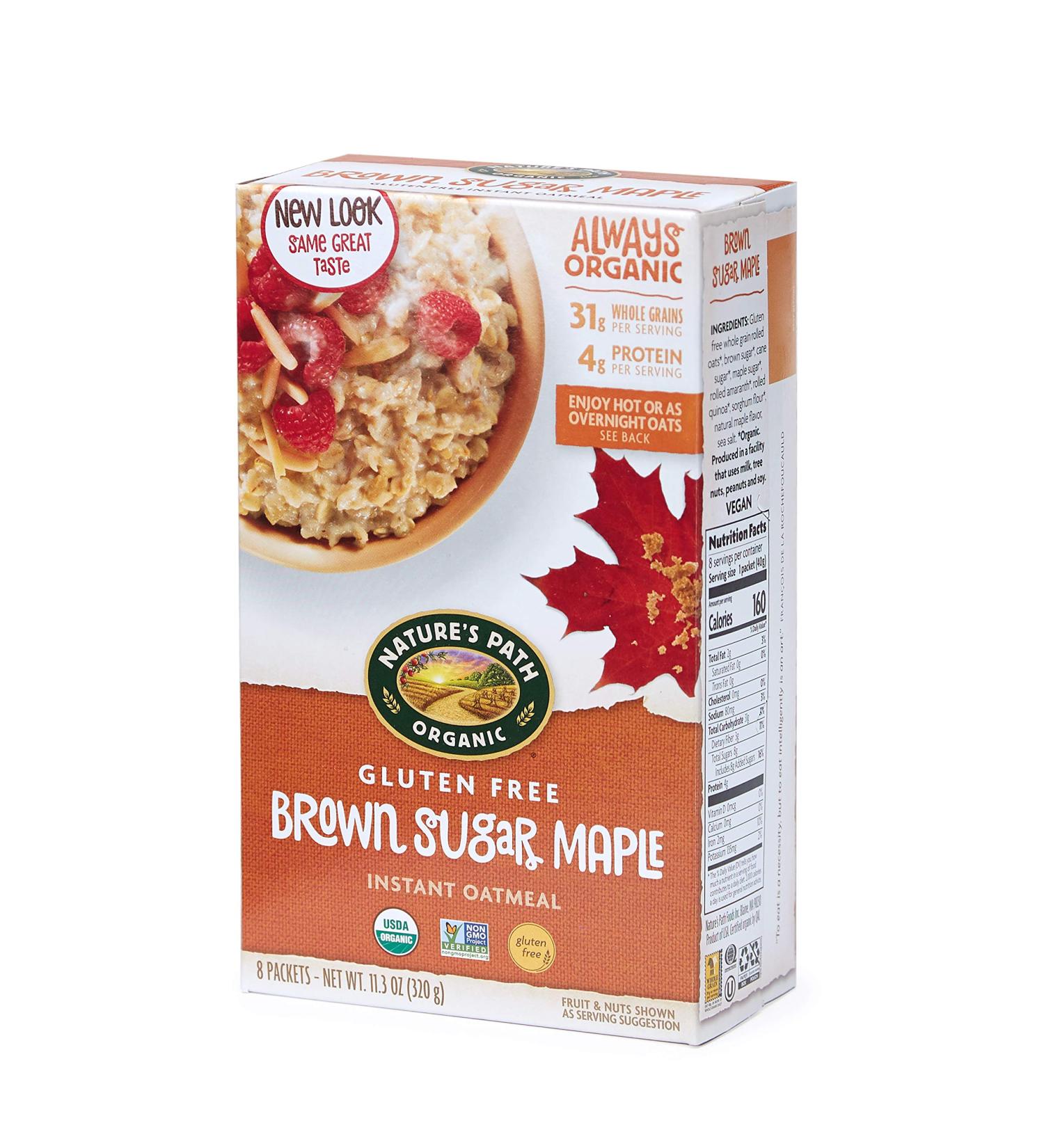 Nature's Path Organic Gluten Free Brown Sugar Maple Instant Oatmeal - 48 Packets (Pack of 6) | Non-GMO, 31g Whole Grains, 4g Plant Based Protein | 11.3 Ounce Brown Sugar Maple GF (Pack of 6) - Buy Online on GoSupps.com