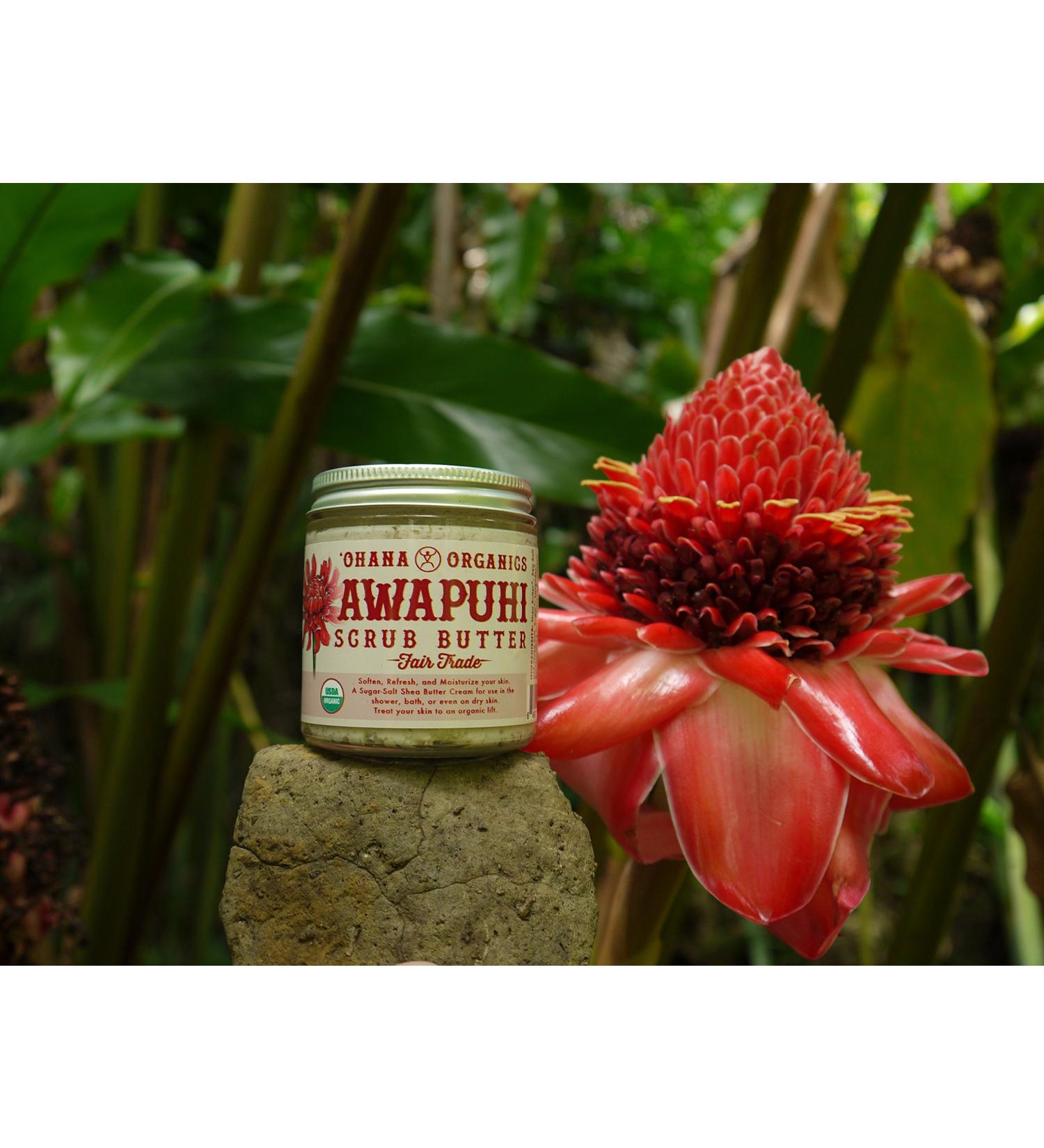 "Ohana Organics Awapuhi Scrub Butter - Certified Organic Ginger Lemon Grass