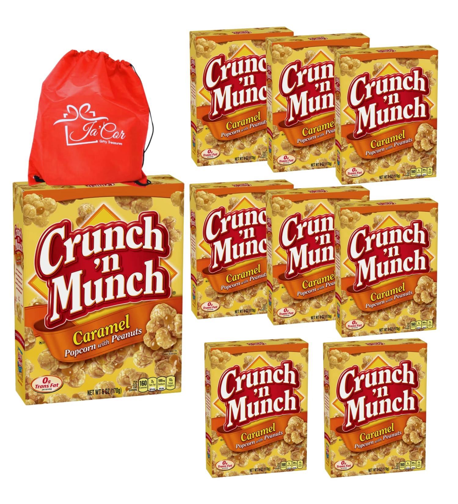 Ja'Cor Caramel Popcorn with Peanuts Individual Boxes Sweet Crunchy Drizzle Nuts Snack Packs Caramel Candy Coated Popcorn Peanut Snacks Gift 6 oz Box Pack of 9(Bundle with 1-Red Ja'Cor Bag) - Buy Online on GoSupps.com