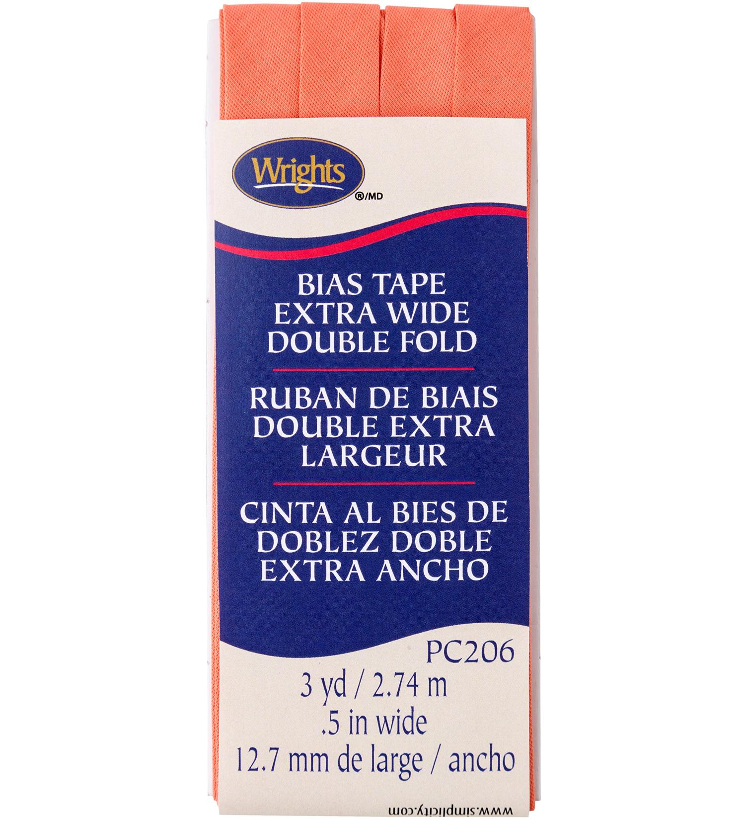 Wrights Coral Double Fold Bias Tape 1/2 X3yd