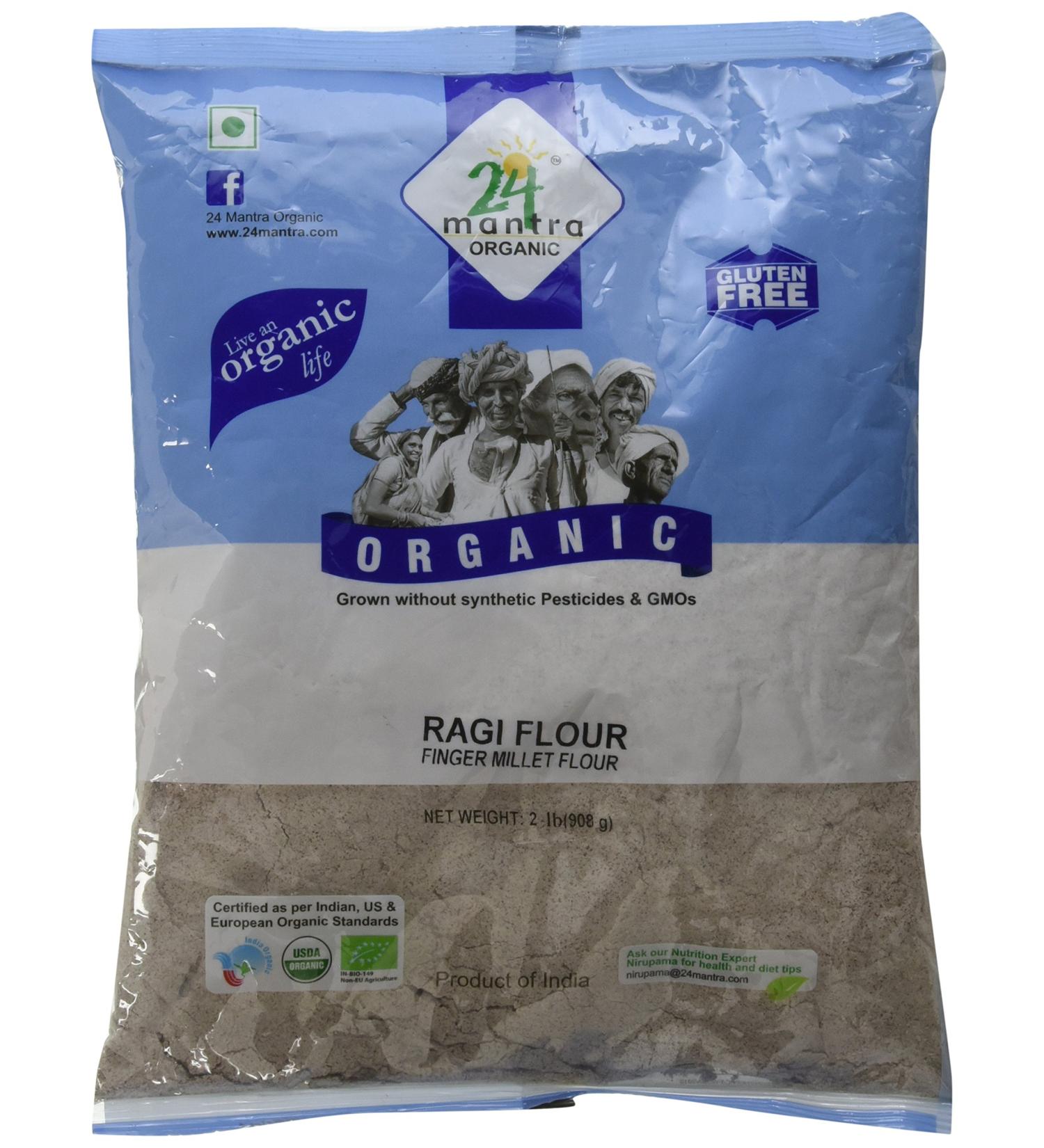 24 Mantra Organic Ragi Flour 4 lbs - Premium Finger Millet Flour - Buy Online on GoSupps.com