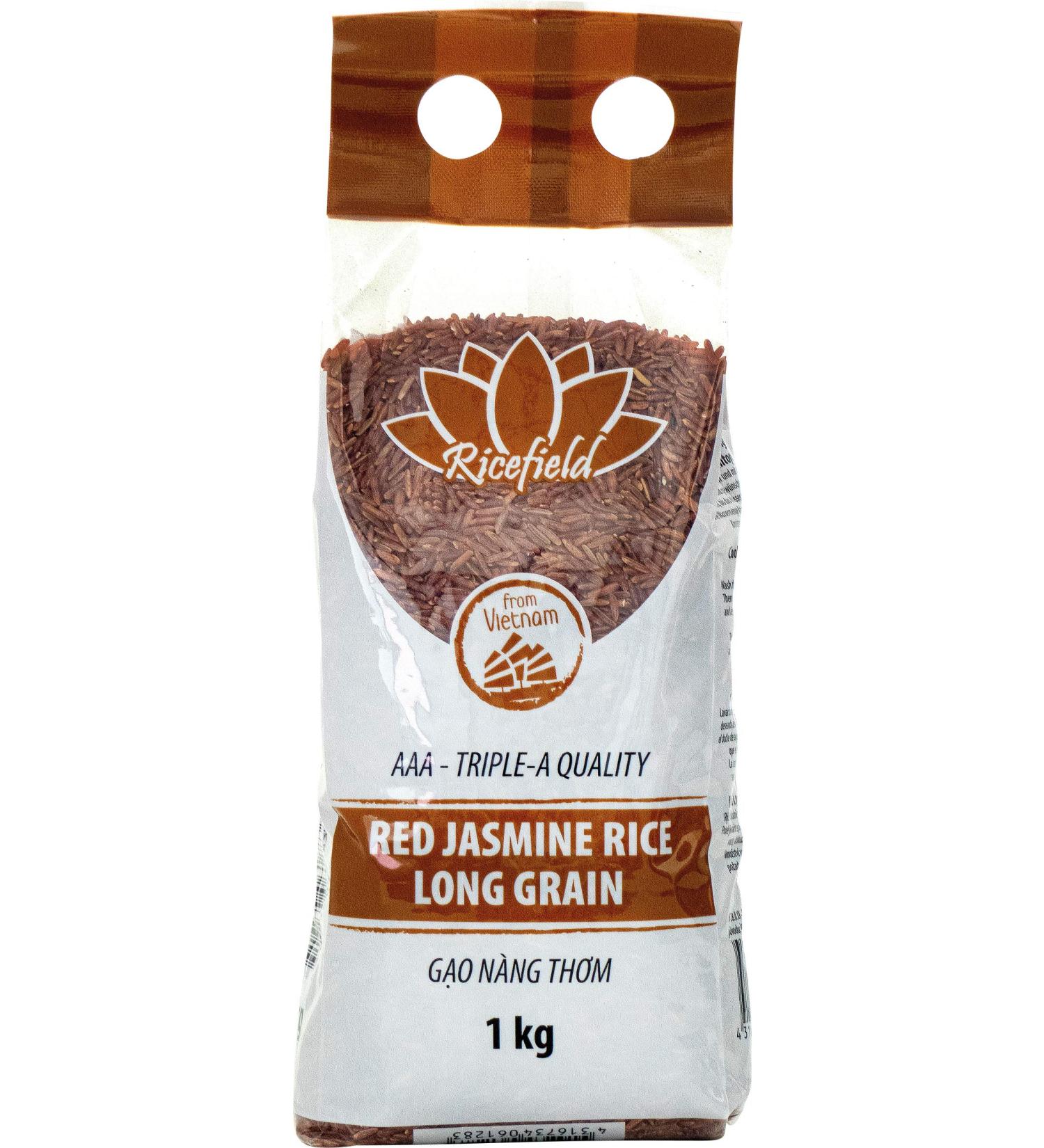 RICEFIELD Jasmine rice red long grain 1 kg