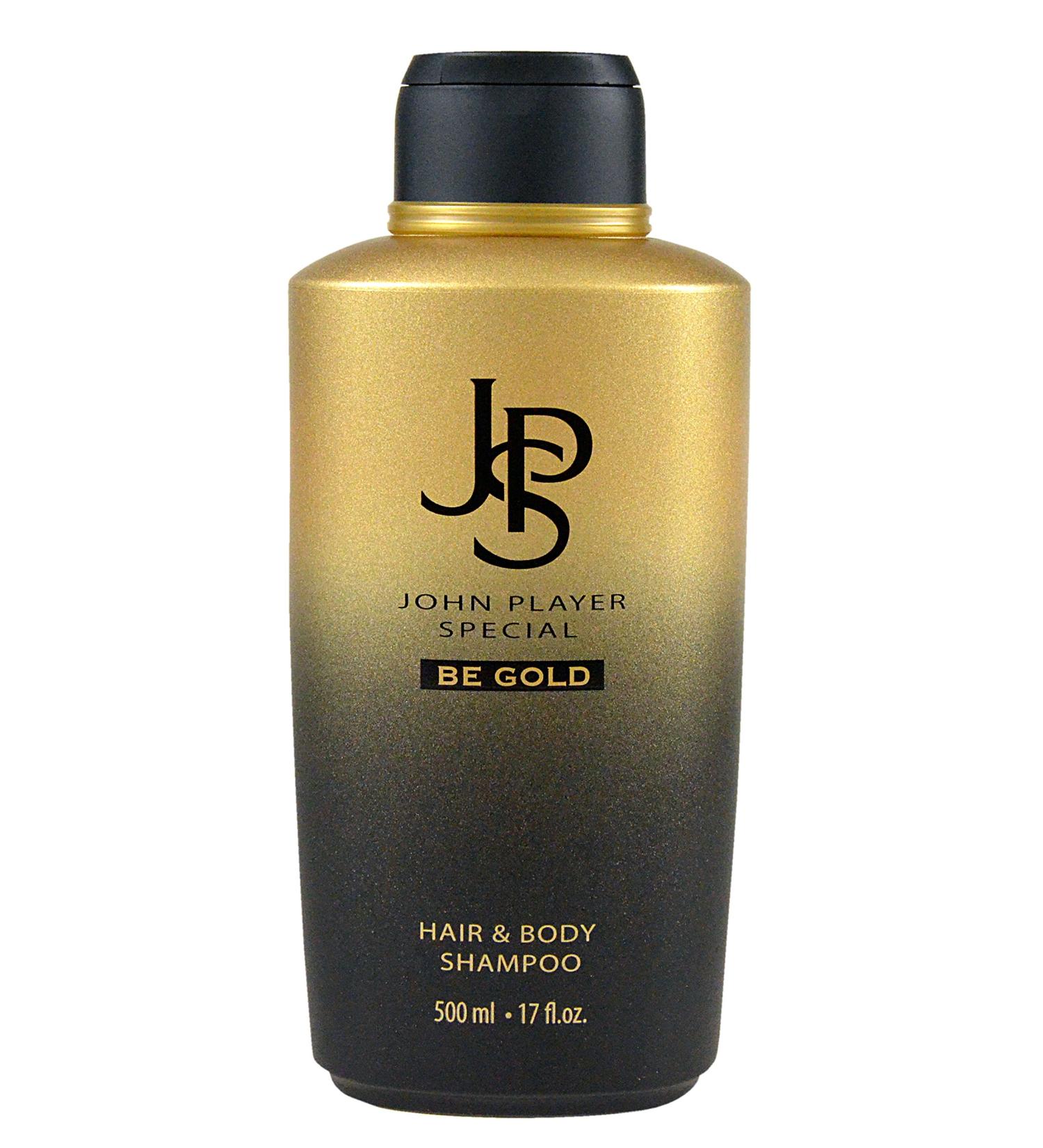 John Player Special JPS BE Gold Hair & Body Shampoo per stuk verpakt 1 x 500 ml