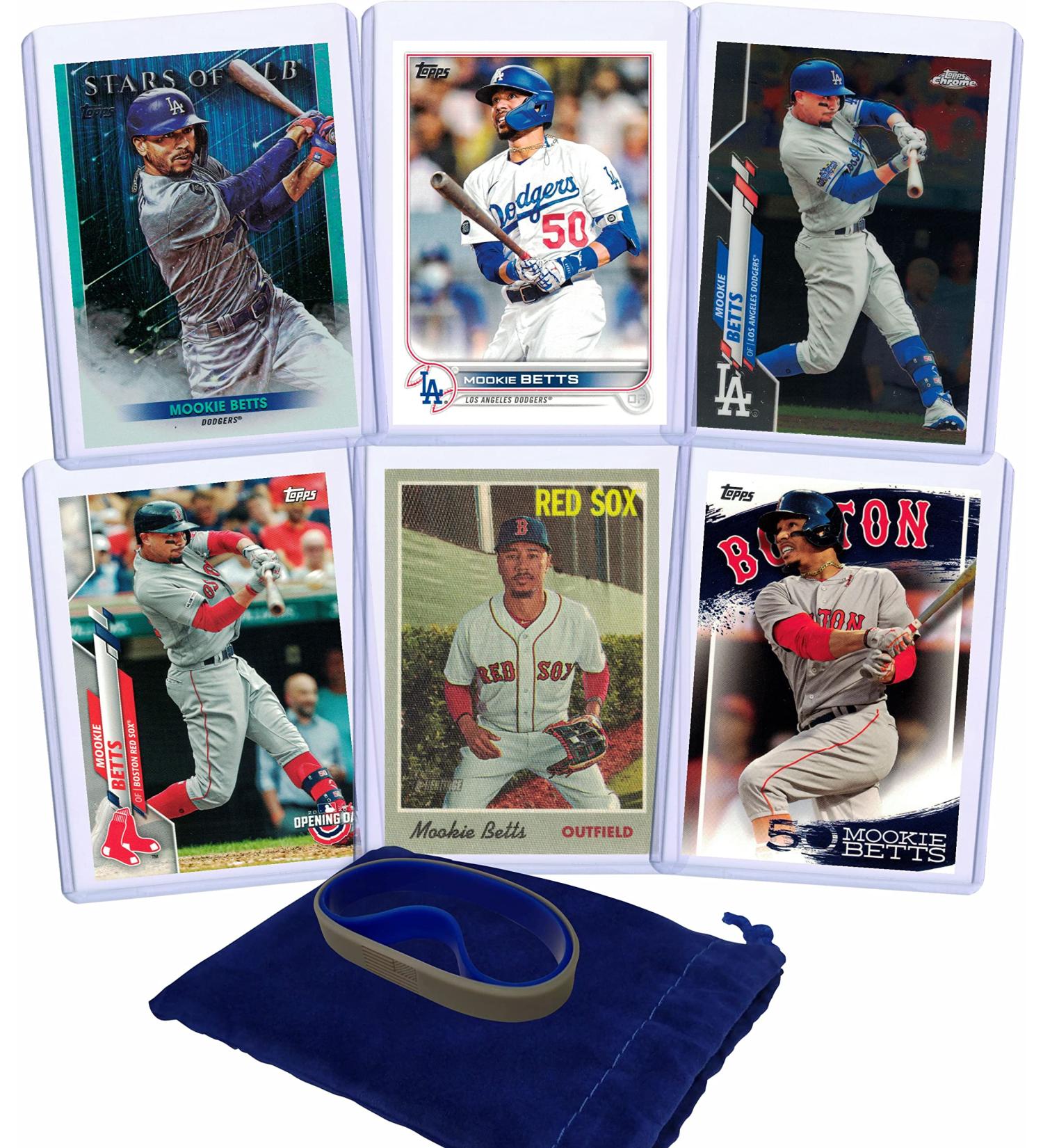 Mookie Betts Baseball Card Bundle - Red Sox Dodgers Trading Cards (6 Pack) - Buy Online on GoSupps.com