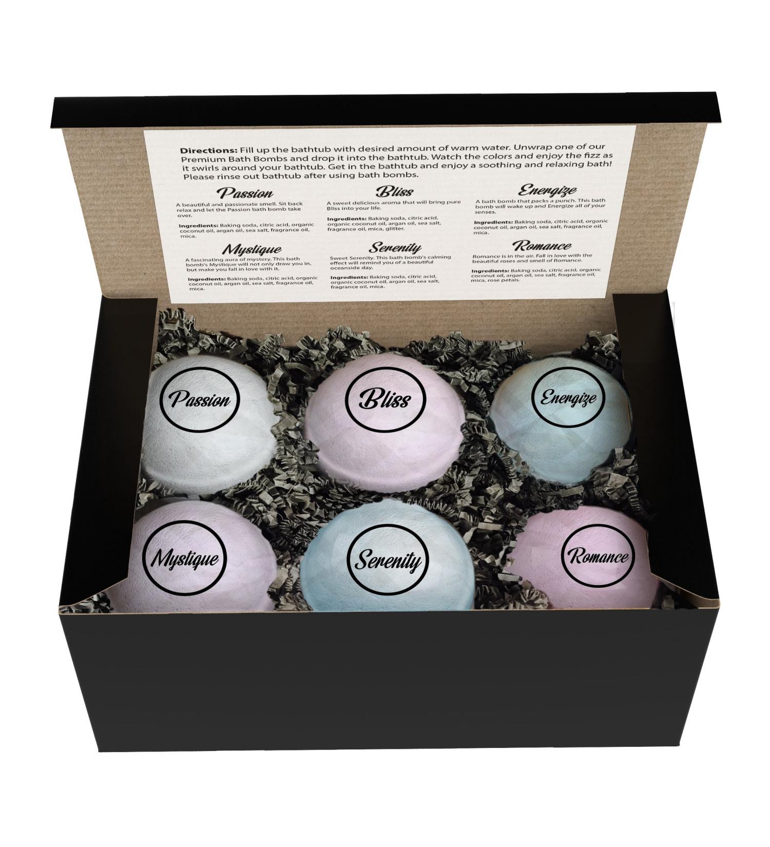Bath Bombs Fizzies by Gia Grey - Spa Treatment with Argan Oil & Coconut Oil for Silky Skin (6 Pack) - Buy Online on GoSupps.com