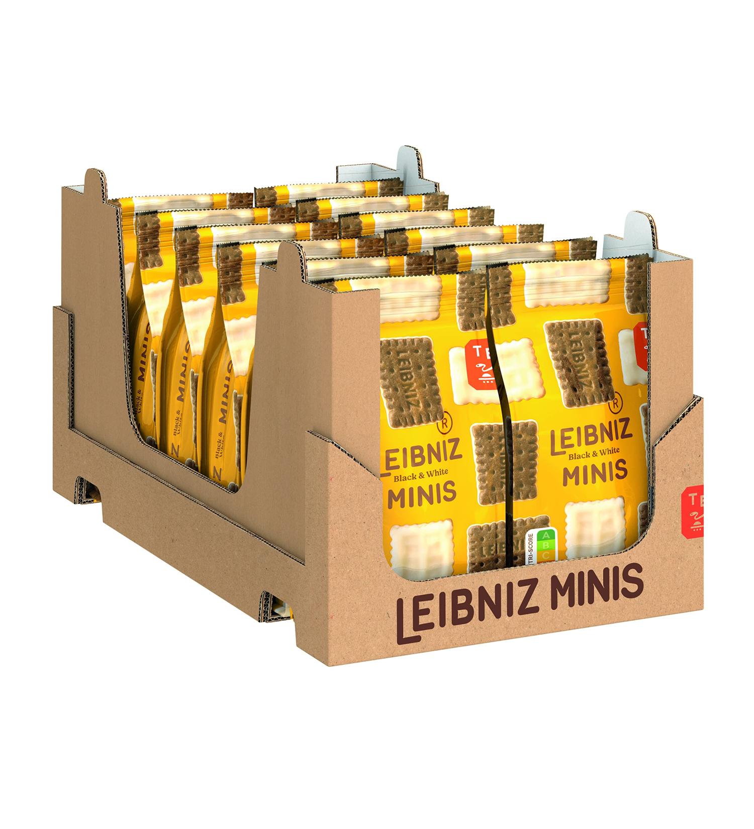 Buy Leibniz Minis Black & White - Crispy Cocoa Biscuits with White Chocolate | 12 Pack (125g each) - International Shipping - Buy Online on GoSupps.com