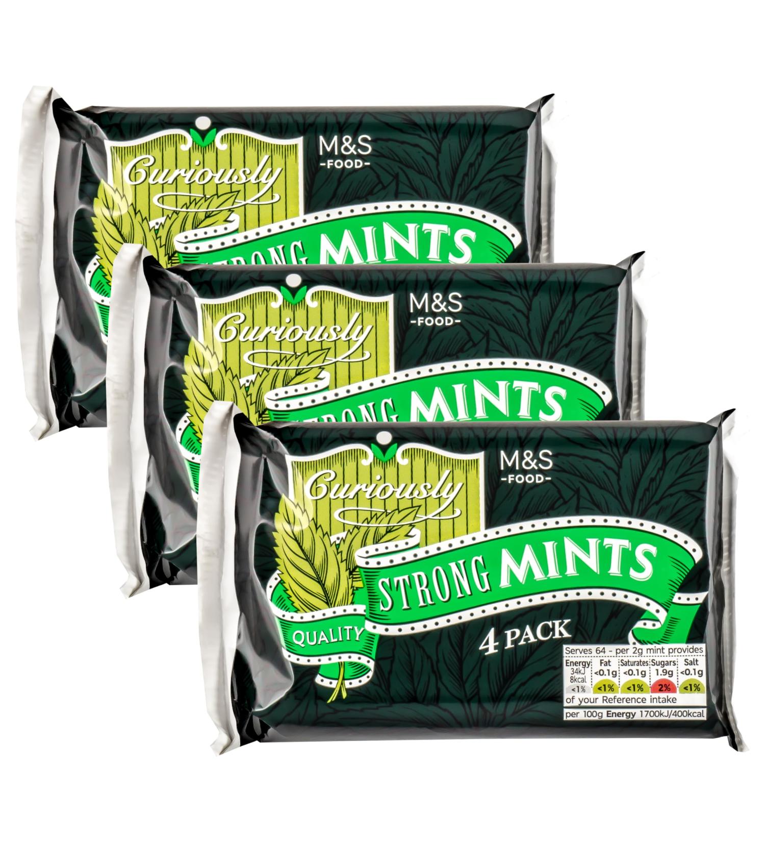 M&S Marks & Spencer Curiously Strong Mints Extra Strong Peppermint Flavour - Set of 12 x 32g Rolls