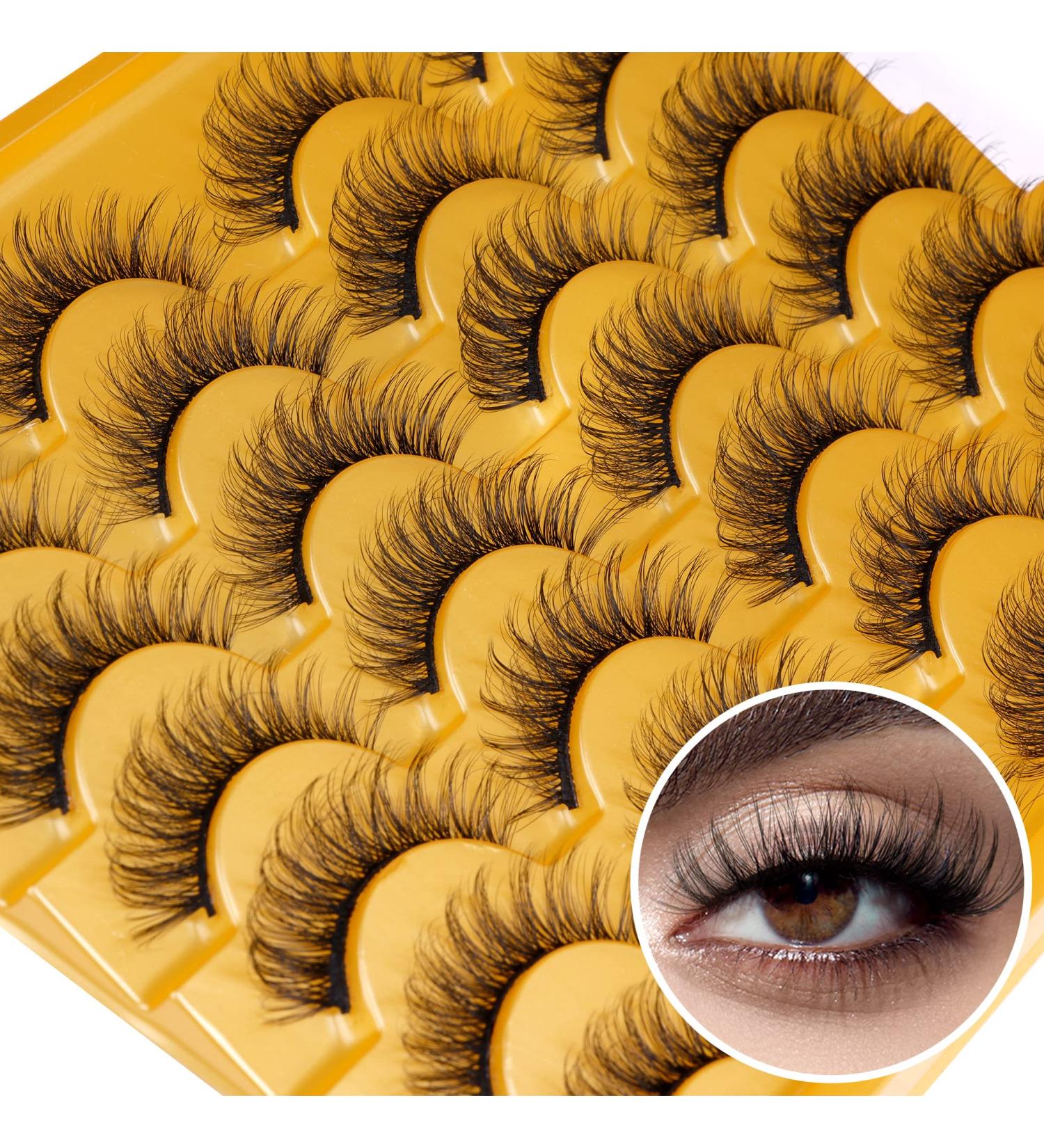 Zegaine 3D Cat Eye False Eyelashes - Natural Look, 12mm Fluffy Wispy Faux Mink - 14 Pairs Pack - Buy Online on GoSupps.com