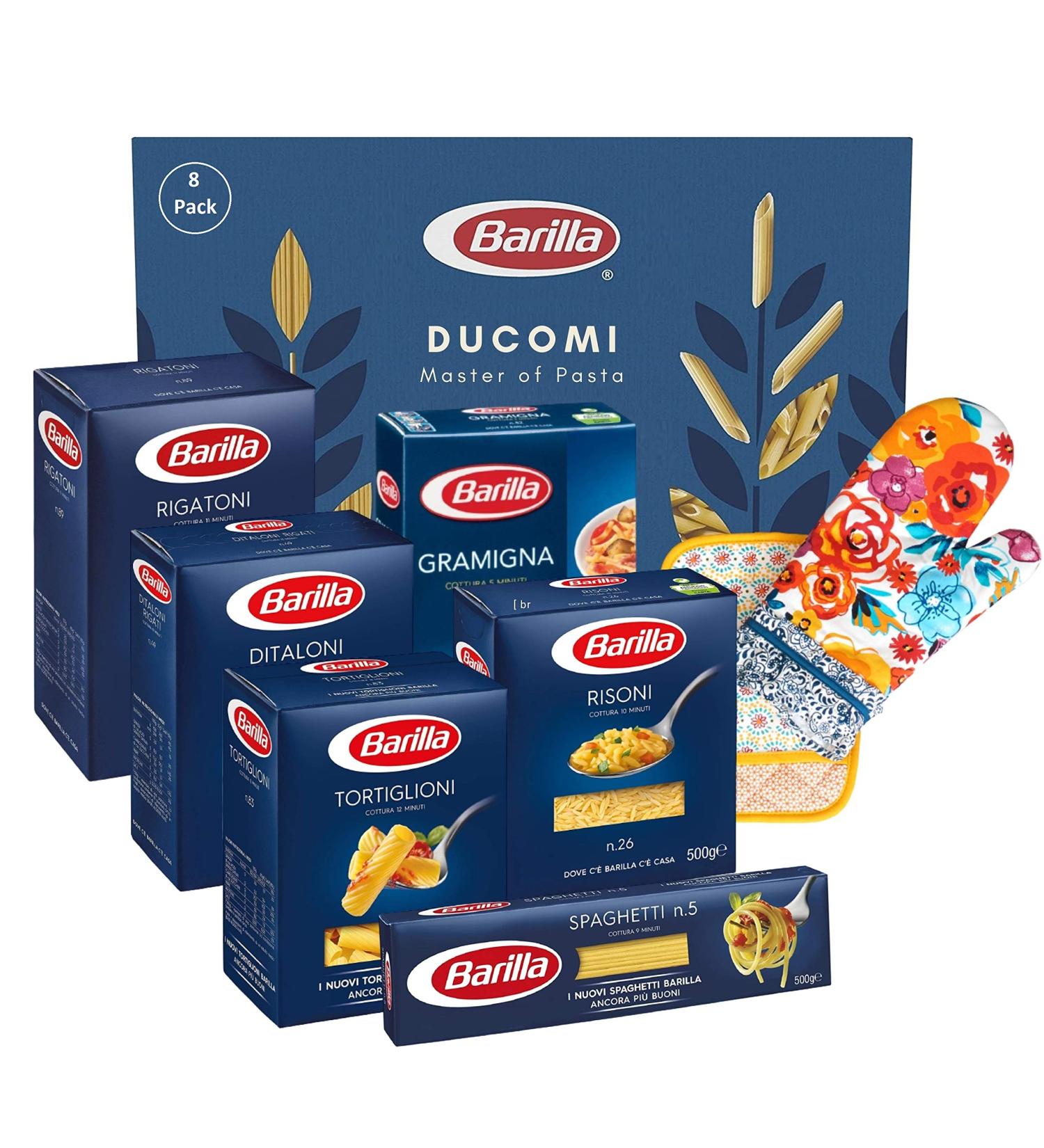  Ducomi Ducomi Pack of 8 Items: Rigatoni Tortiglioni Risoni Gramigna Spaghetti Ditaloni Rigati Oven Glove Saucepan Holder - Variety Pack of 6 x 500 g - 3 kg (Multipack 4) - Buy Online on GoSupps.com