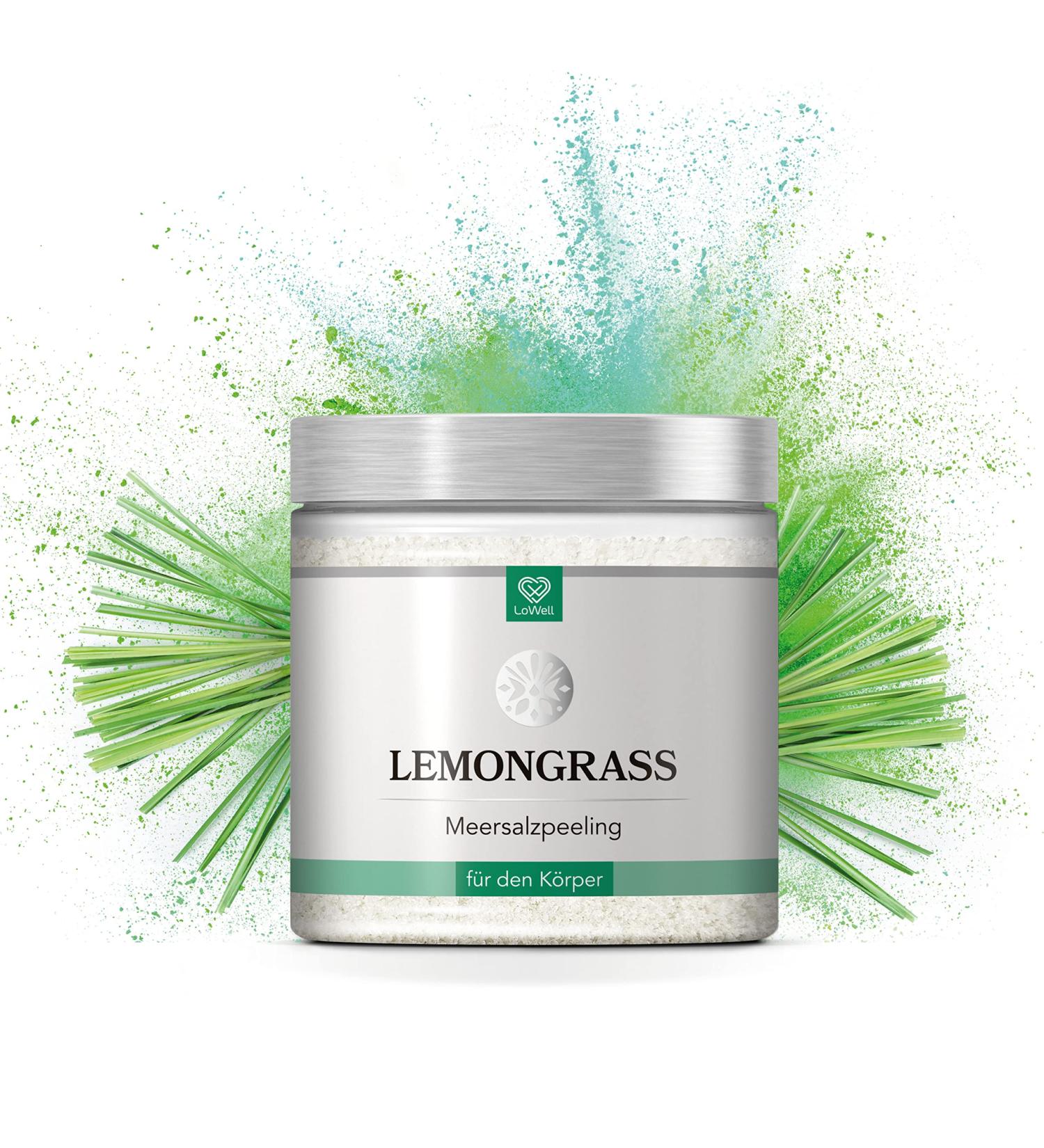 Lowell 500g Sea Salt Body Peeling Scrub with Jojoba Oil - Nourishing Lemongrass Shower & Sauna Exfoliant - Buy Online on GoSupps.com