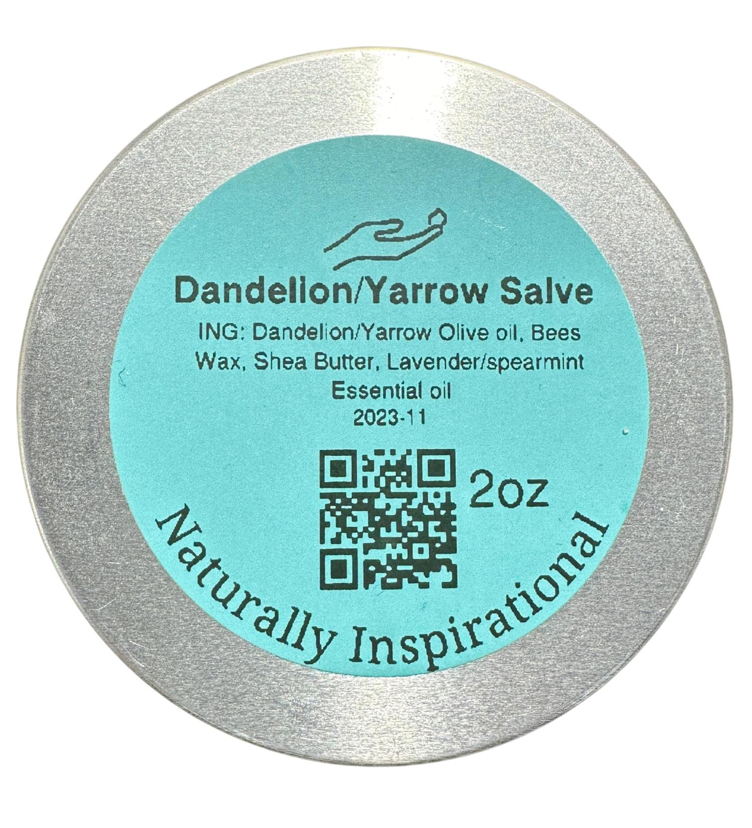 Dandelion Yarrow Salve Handcrafted by Naturally Inspirational (2oz Tin) 2 Ounce Tin - Buy Online on GoSupps.com