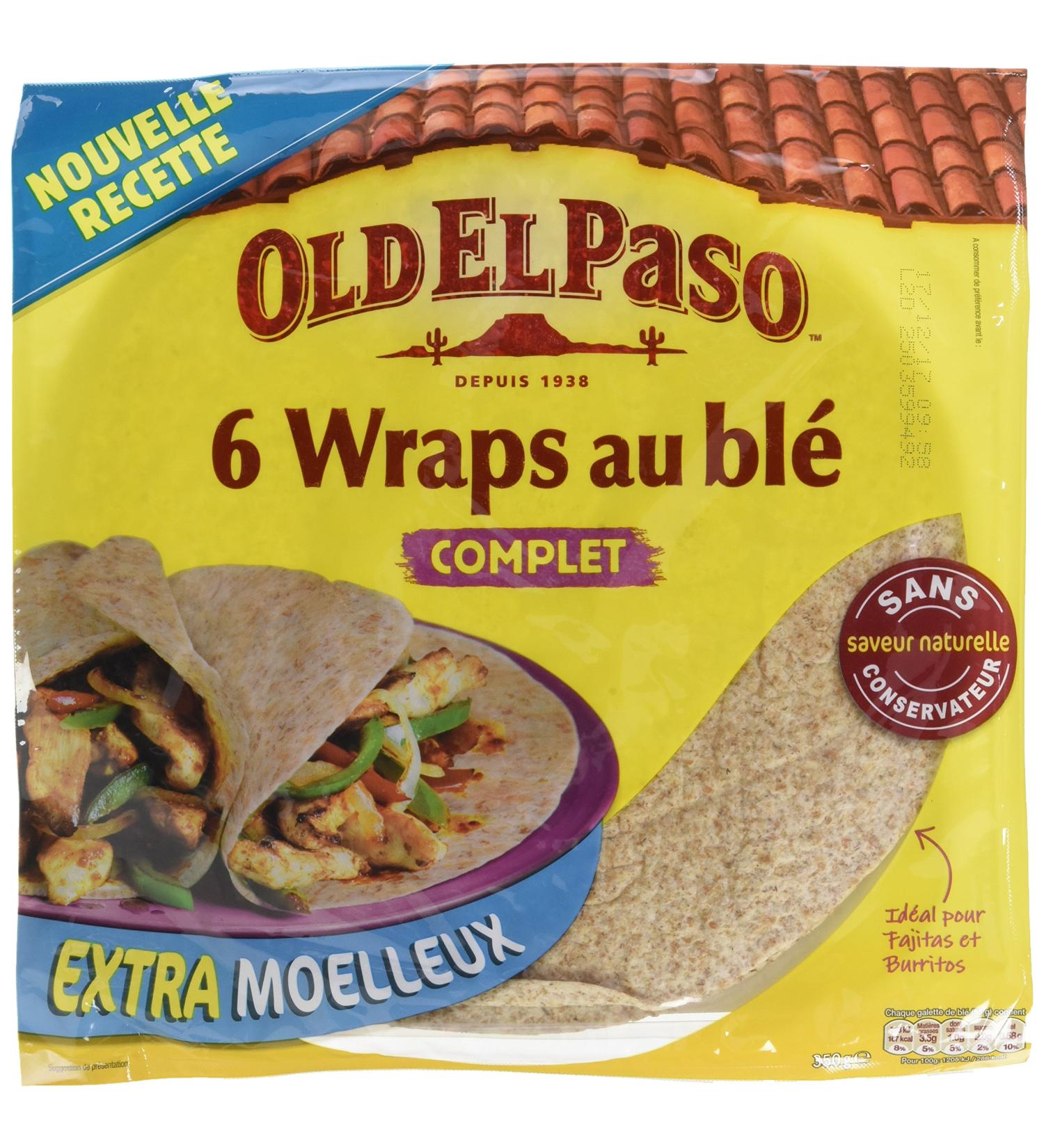 Old El Paso - 6 Whole Wheat Wraps 350 g - Buy Online on GoSupps.com